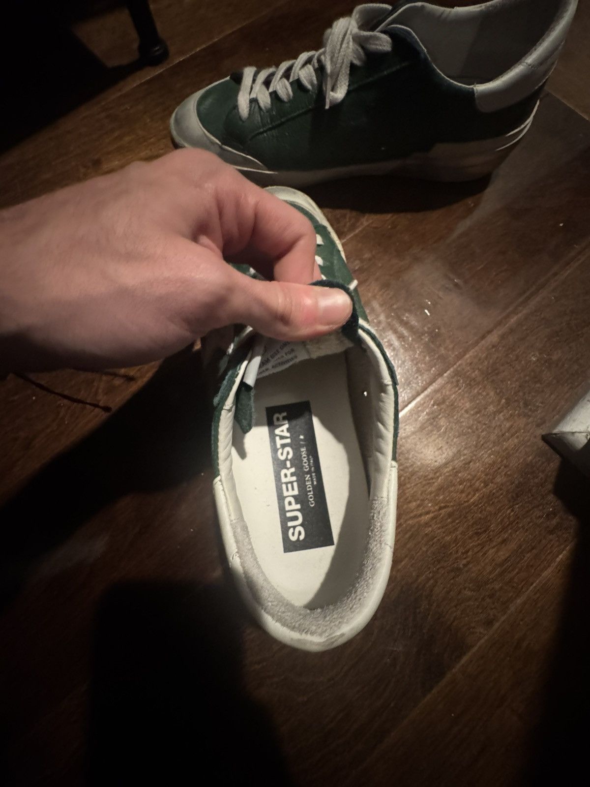 Golden Goose Golden Goose Men's Super-Star green leather and multifoxing Size US 6 / EU 39 - 4 Thumbnail