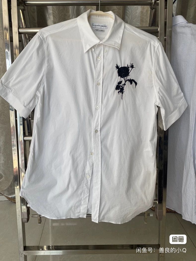 Alexander McQueen Alexander McQUEEN size 16 Short sleeved white shirt with c Size US L / EU 52-54 / 3 - 1 Thumbnail