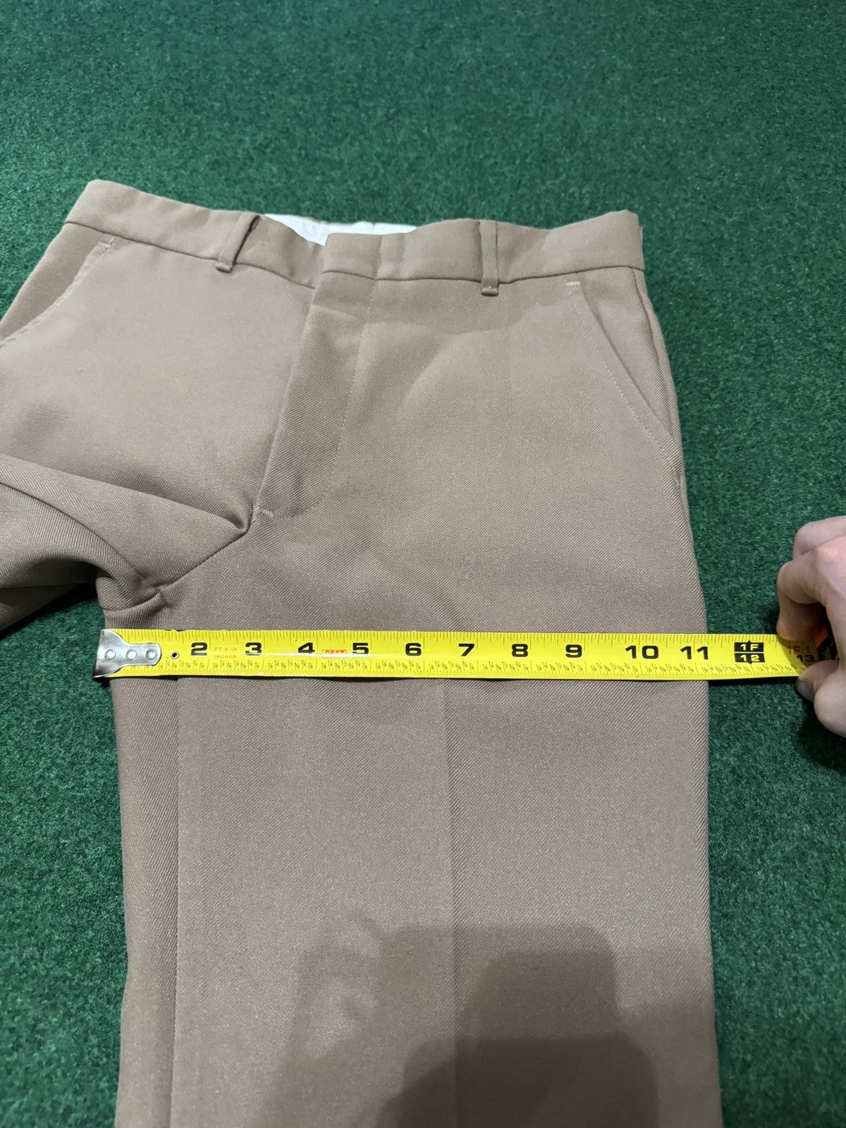 Farah Vintage 70s 80s Farah Flare Bootcut Biege 29x27 Khaki Pants Size 29" - 9 Thumbnail