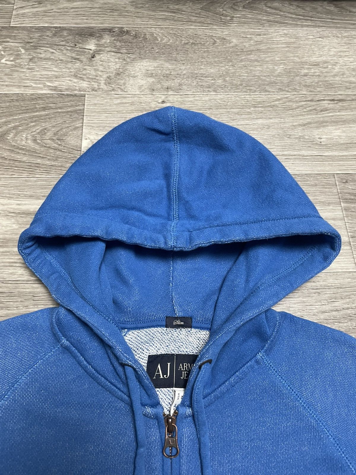 Armani Vintage Armani Jeans Blue Logo Zip-Up Hoodie Size US M / EU 48-50 / 2 - 8 Thumbnail