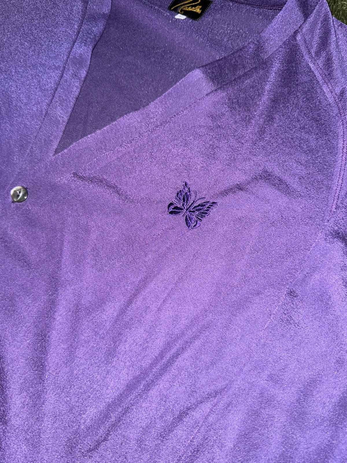 Needles [L] NEEDLES JAPAN poly v-neck cardigan purple Size US L / EU 52-54 / 3 - 3 Thumbnail