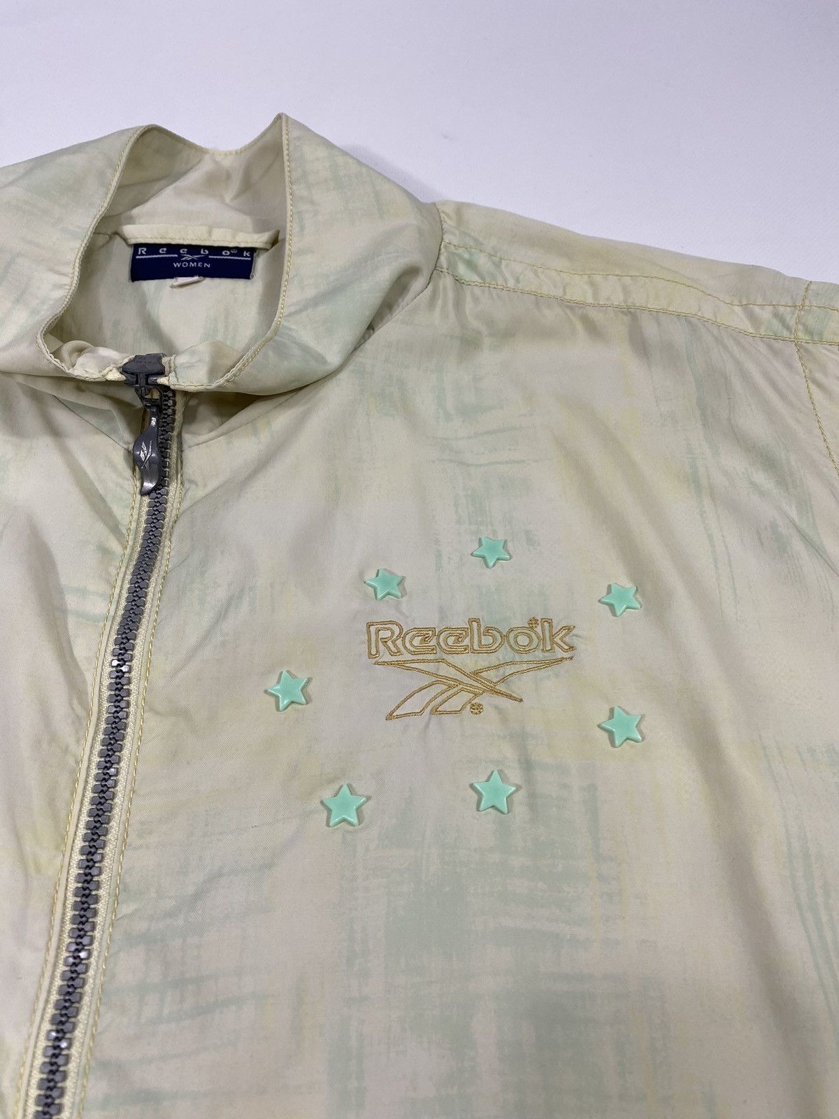 Reebok LASTDROP🔥 Vintage 90s Reebok Rare Pattern Stars Track Jacket Size L / US 10 / IT 46 - 4 Thumbnail