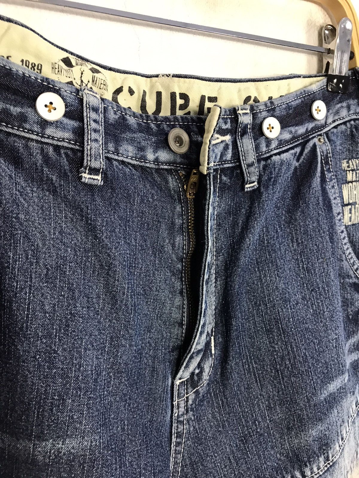 Japanese Brand × Vintage Vintage Cube sugar Buckle Back Distressed Denim Short Size US 30 / EU 46 - 10 Thumbnail