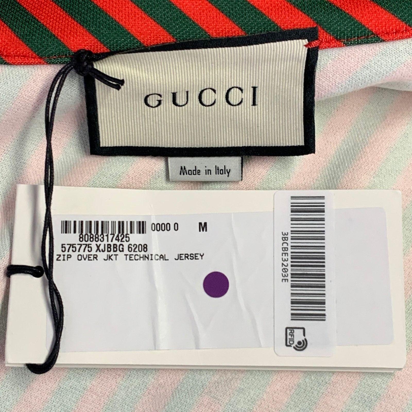Gucci M Red Green Stretch Polyester Cotton Technical Jersey Jacket Size US M / EU 48-50 / 2 - 5 Thumbnail