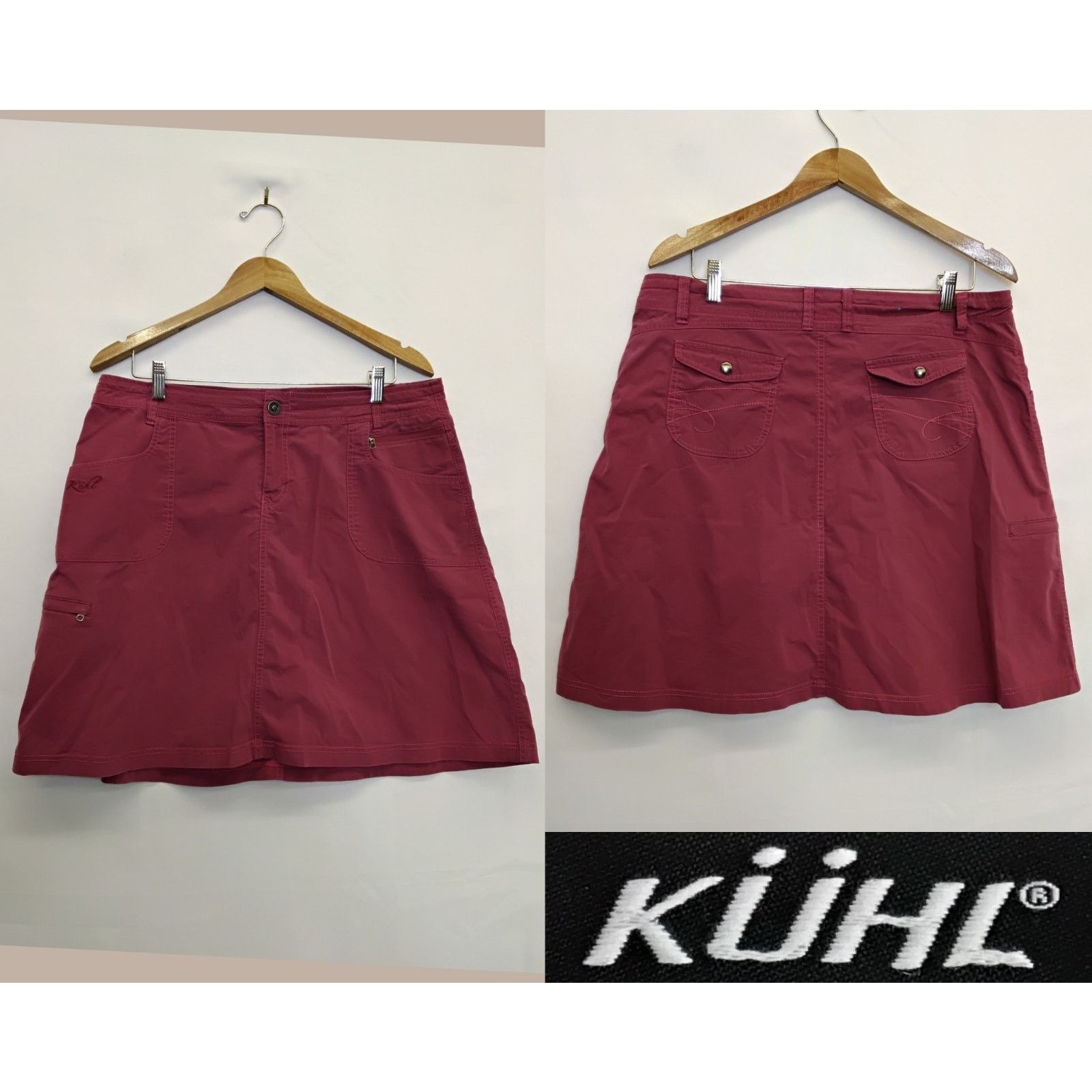 Kuhl Kuhl Denim Skirt Women's 14 Pink Whip Stitch Pockets Size 36" / US 14 / IT 50 - 1 Thumbnail