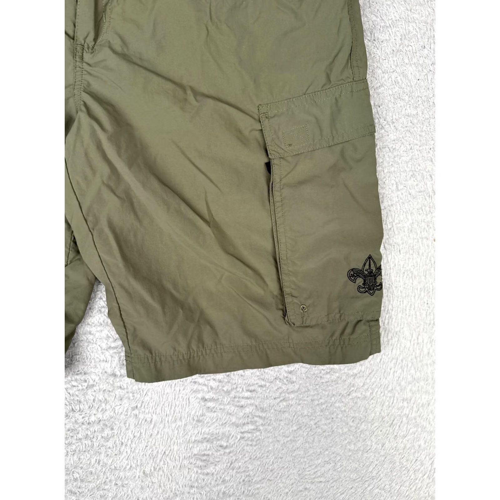 Vintage Boy Scouts Of America Shorts Mens Small Green Cargo Centennial Nylon Short Nyl Size US 29 - 2 Thumbnail