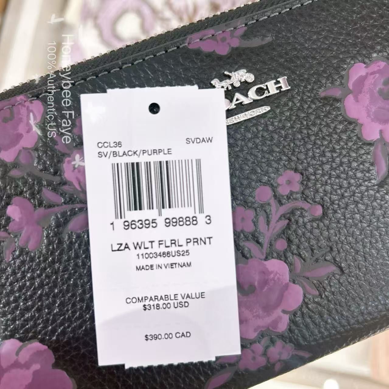 Coach NWT Coach Long Zip Around Wallet With Floral Print CCL36 Size ONE SIZE - 4 Thumbnail