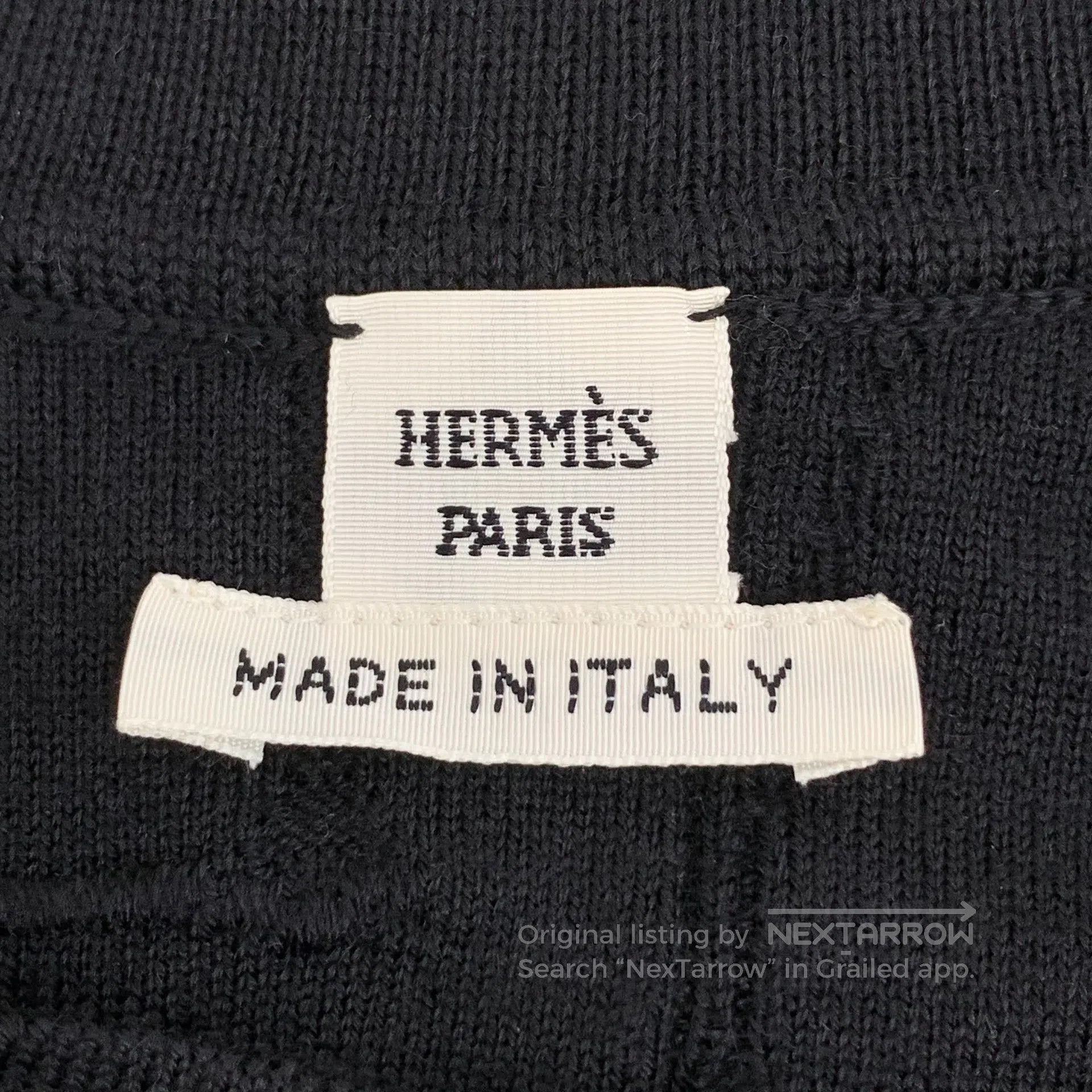 Hermes Hermes Black jacquard cashmere round-neck single-breasted Size XXS / US 00 / IT 34 - 5 Thumbnail