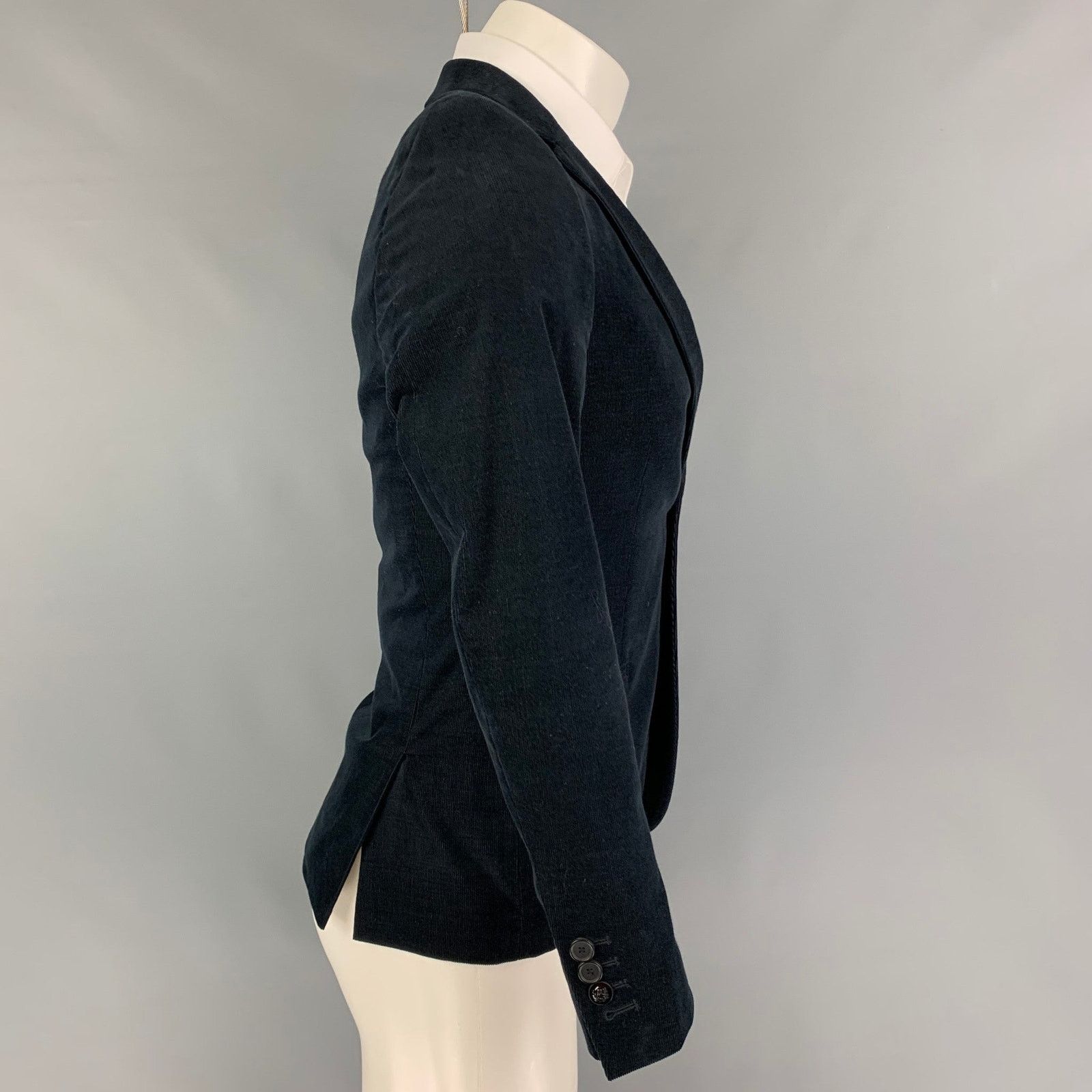 The Kooples THE KOOPLES Size 34 Navy Corduroy Cotton Sport Coat Size 34R - 2 Thumbnail