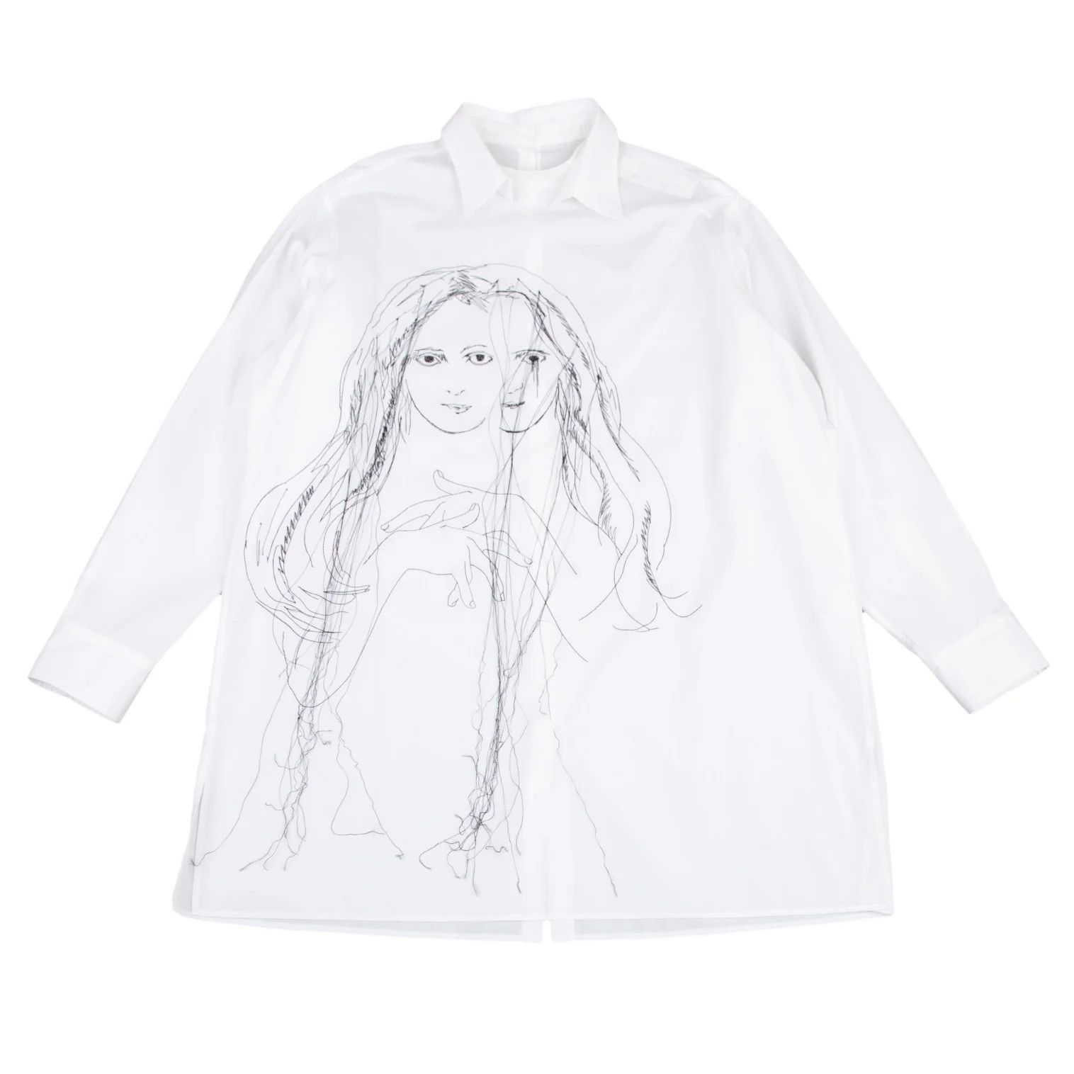 Yohji Yamamoto Double-Faced Stitch Embroidered Shirt