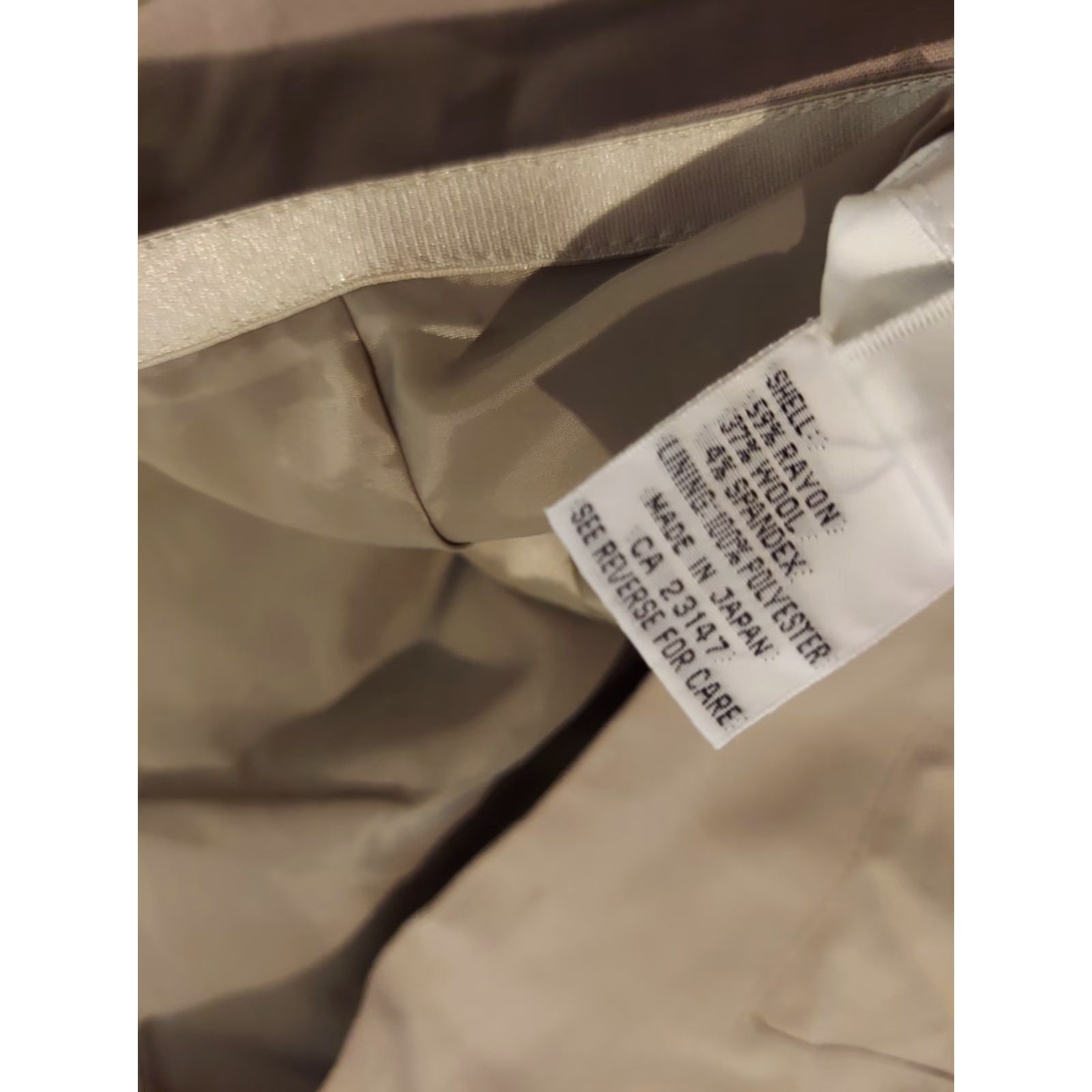 Talbots Womens Talbots Skirt 12 Khaki Beige Wool Silk Knee Length Lined Pencil Dressy Business Mens? Size 34" / US 12 / IT 48 - 7 Thumbnail