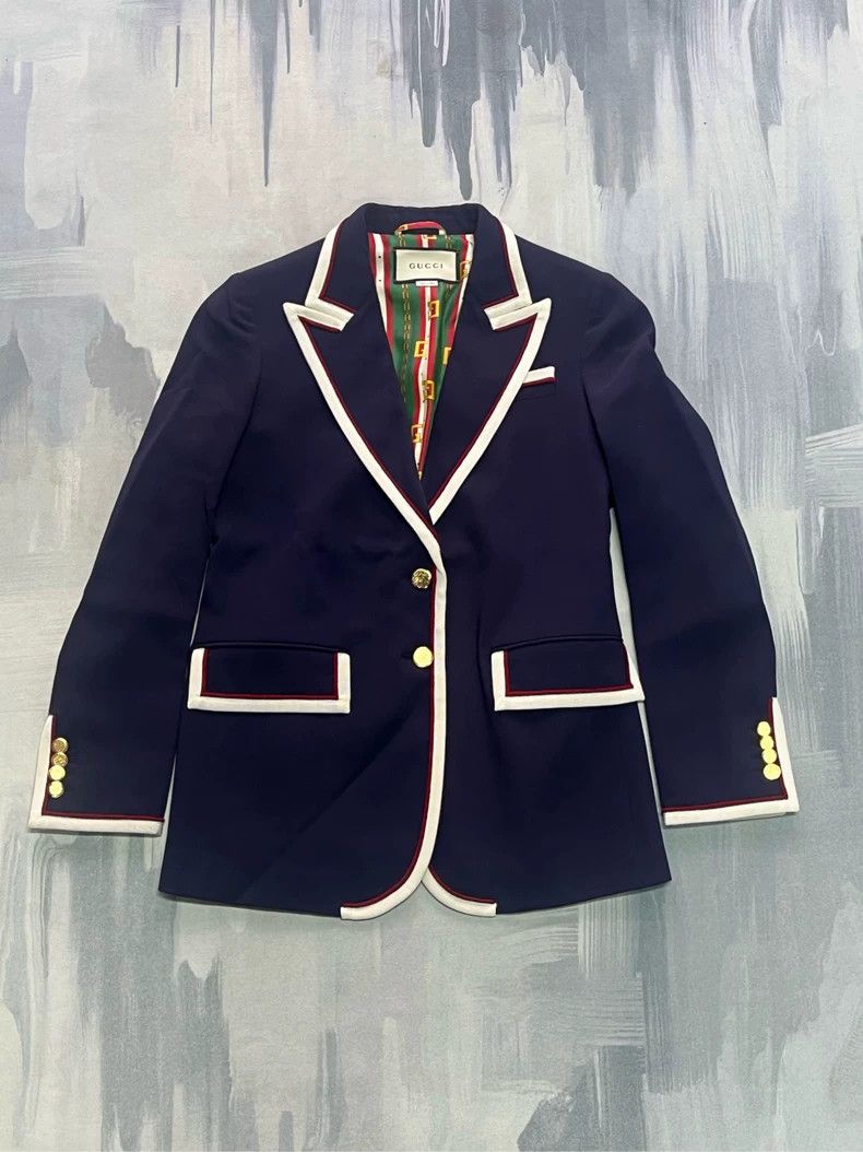 Gucci Gucci Blue jacket Size US XXS / EU 40 - 1 Thumbnail