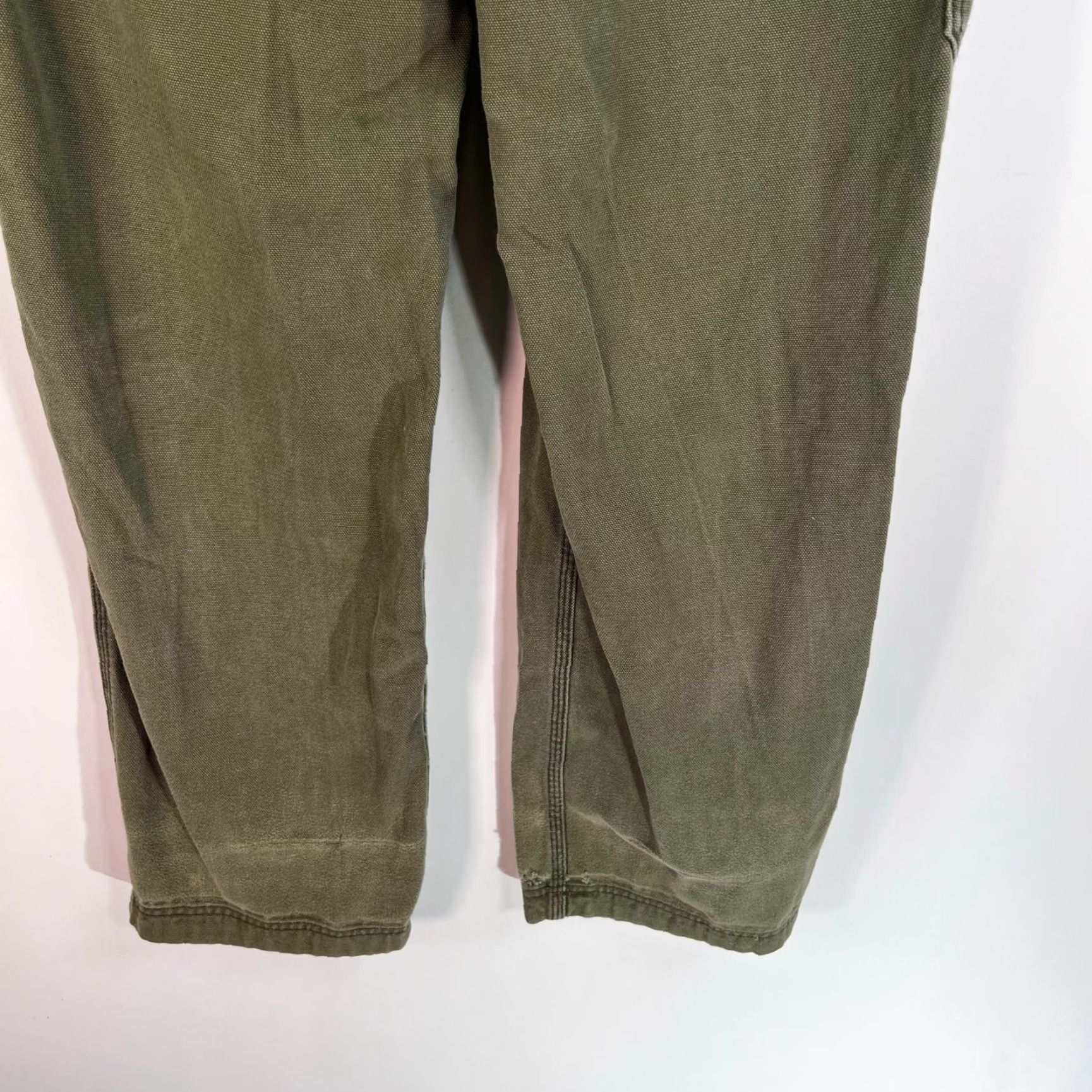 CO DULUTH Canvas Duck Carpenter Jeans Men 36x34 Green Workwear 90s Vintage Logo Mens Pants Regular Fit Green Size US 36 / EU 52 - 7 Thumbnail