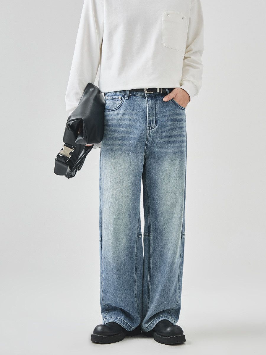 Jean Men's Street Loose Straight-Leg Trendy Paneled Jeans Size US 32 / EU 48 - 1 Thumbnail