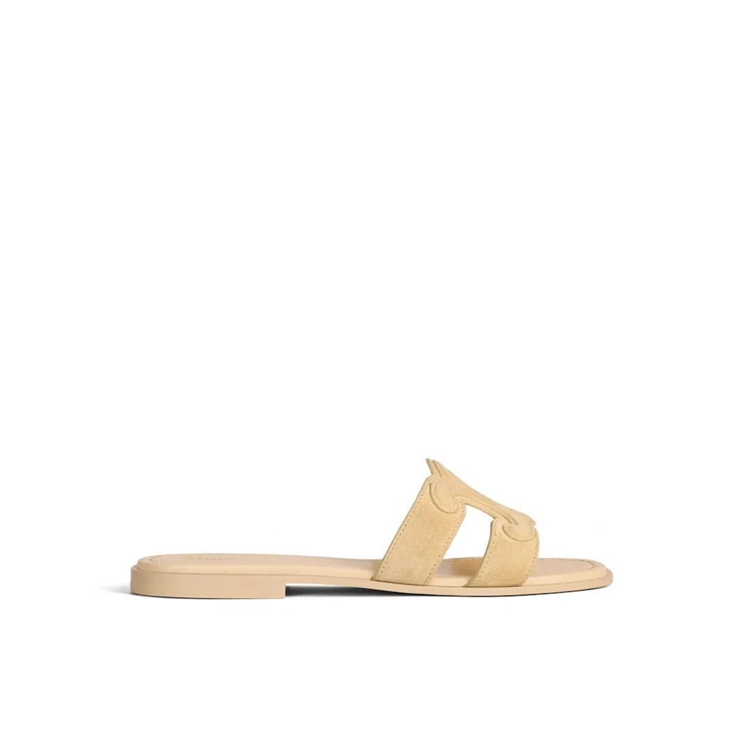 Celine Triomphe Orme Beige Mules Women's Si, Women's (Size 8)