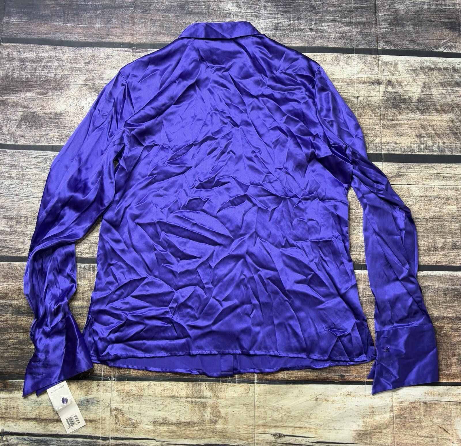 Other Anna & Frank Top Women's Large Silk Satin French Cuffs Size L / US 10 / IT 46 - 3 Thumbnail