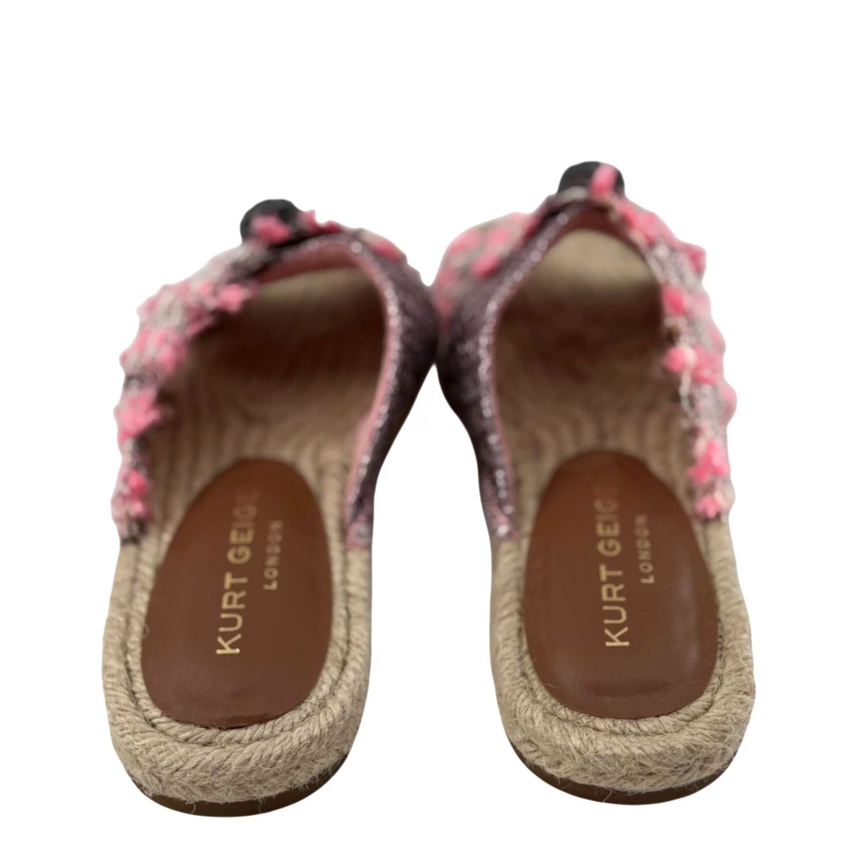 Kurt Geiger Kurt Geiger Womens Sandal Pink Tweed Espadrille Slide 7 Kensington X Eagle Head Size US 7 / IT 37 - 6 Thumbnail