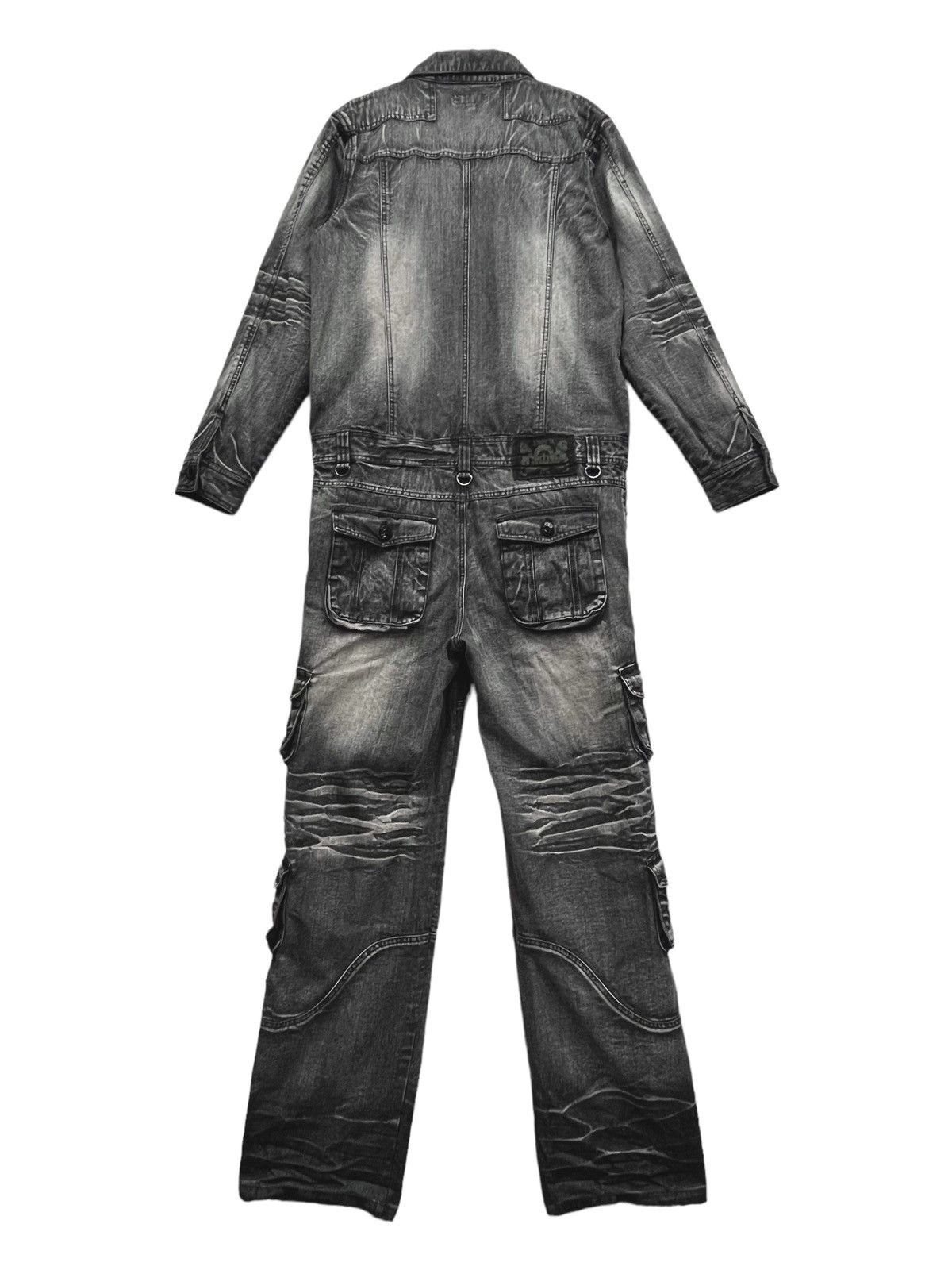 LOWBOX 🔥☠️Vtg LOWBOX Punk Multipocket Cargo Denim Coverall Size US 34 / EU 50 - 3 Thumbnail