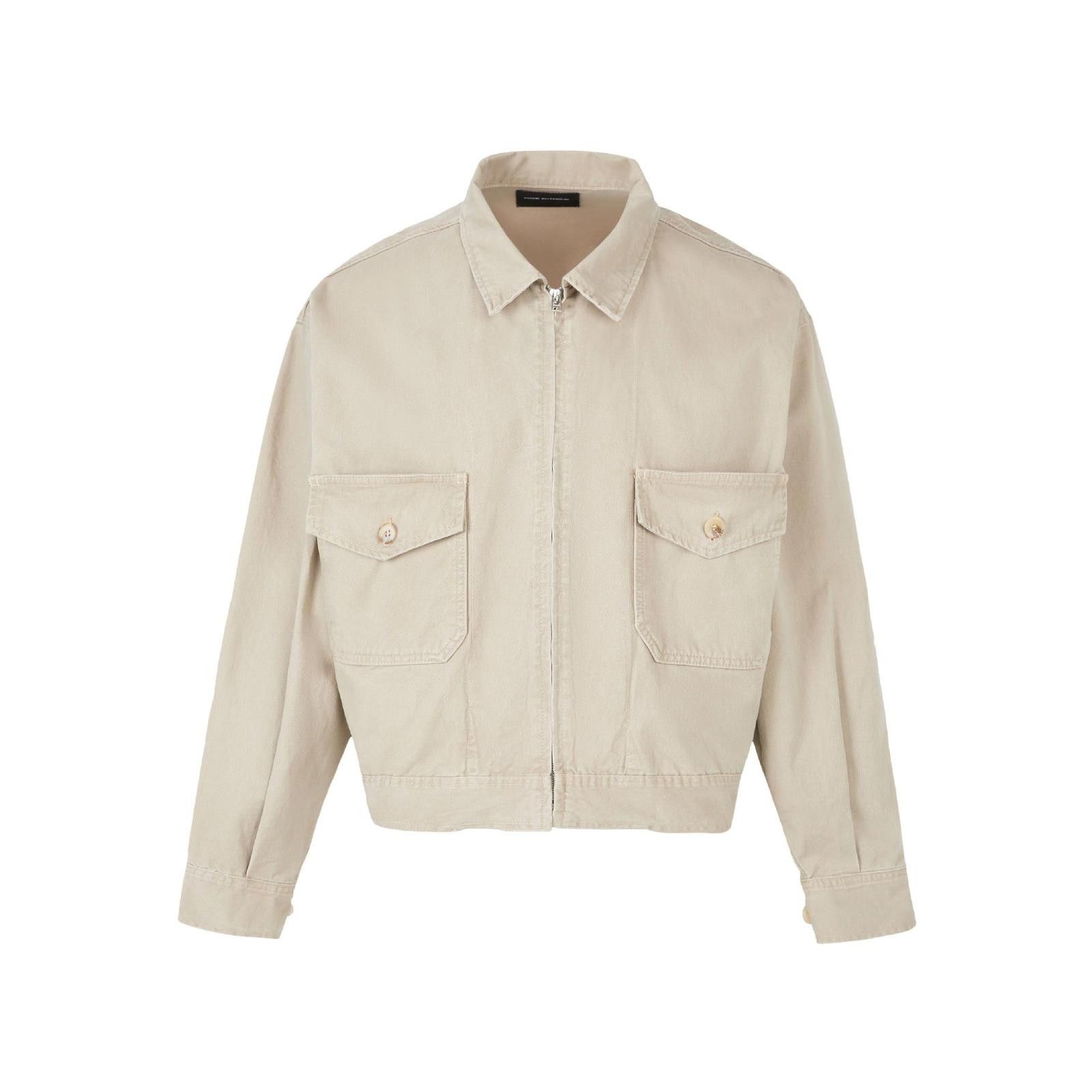 Japanese Brand Beige Casual Zip-Up Light Jacket, Relaxed Fit Outerwear Size US M / EU 48-50 / 2 - 4 Thumbnail