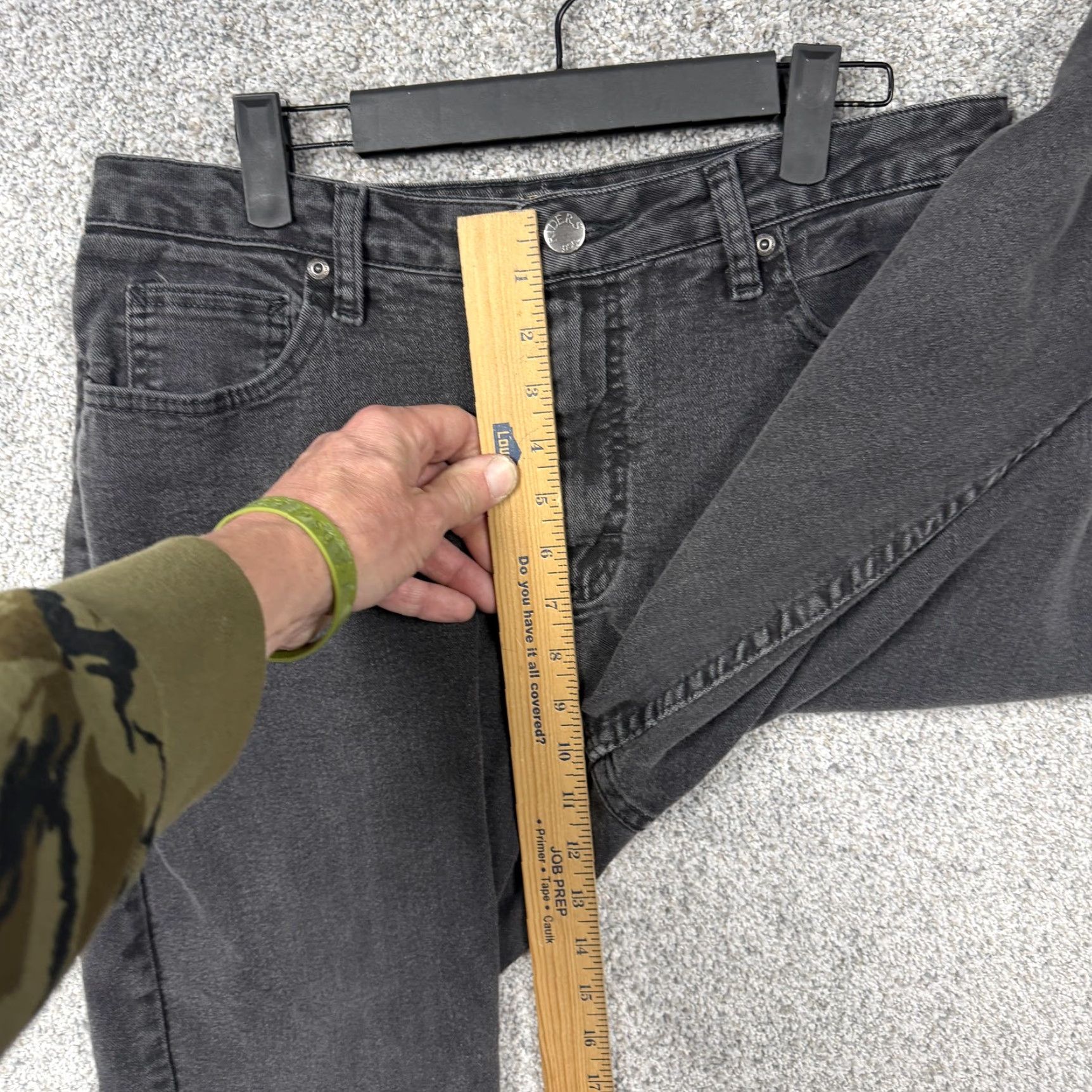 Vintage Riders By Lee Jeans Womens 12M 32x28 Dark Gray Denim Fairygrunge Utility Y2K Size 34" / US 12 / IT 48 - 5 Thumbnail