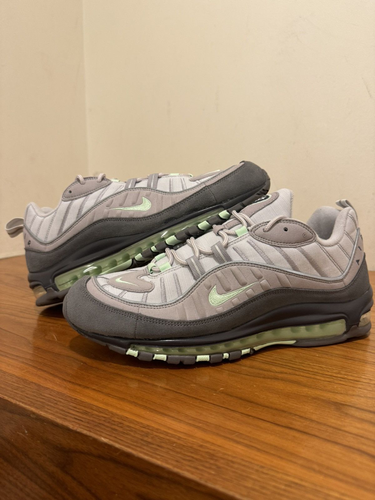 image of Nike Air Max 98 ‘Vast Grey Fresh Mint’ Shoes, Men's (Size 11.5)