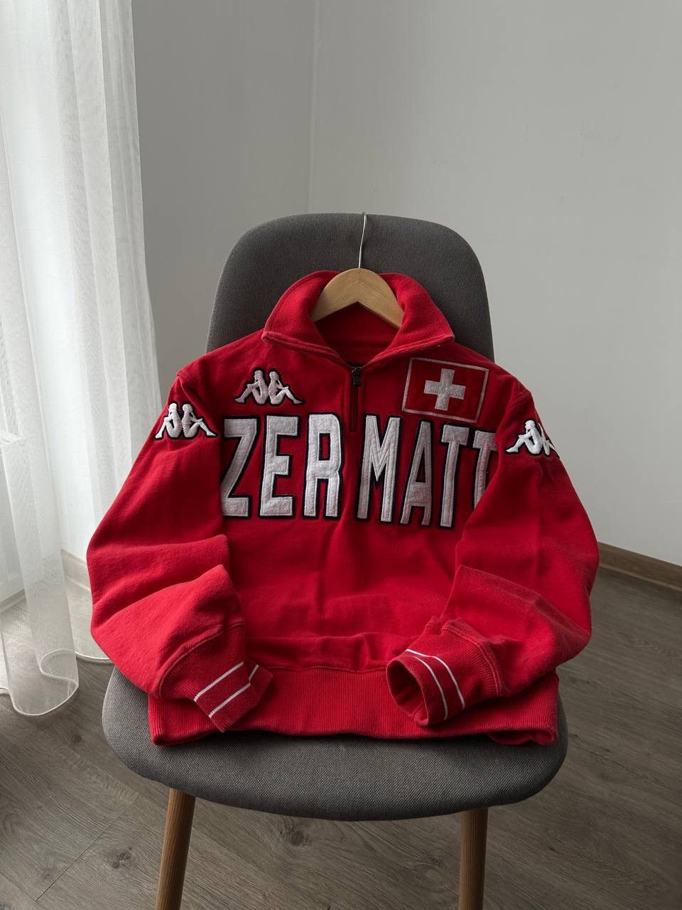 Japanese Brand × Kappa × Vintage Vintage Zermatt Red Swiss Kappa Zip Hoodie Size US S / EU 44-46 / 1 - 6 Thumbnail