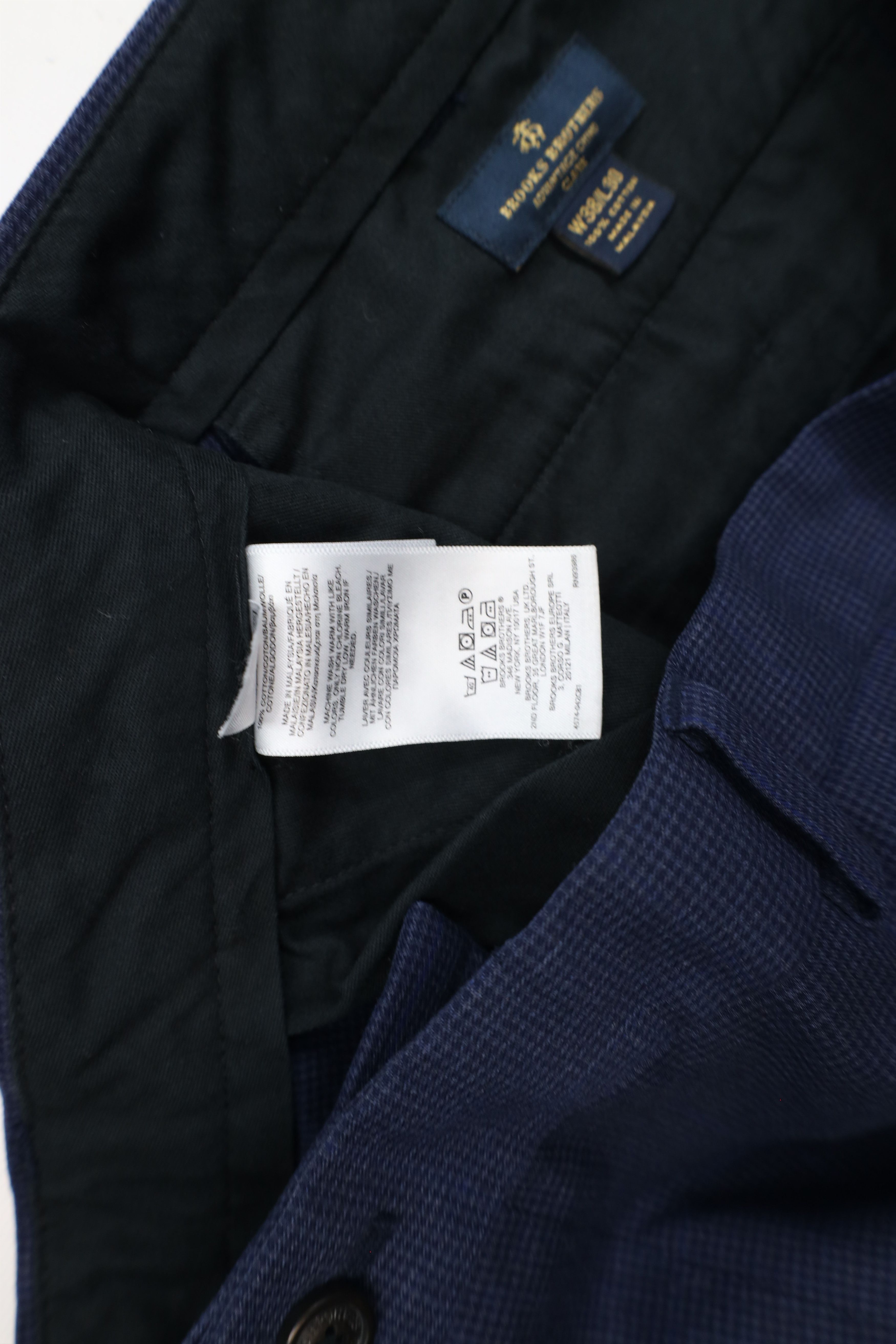 Brooks Brothers × Vintage Brooks Brothers Chino Clark Houndstooth Dress Pants Blue Size US 38 / EU 54 - 7 Thumbnail