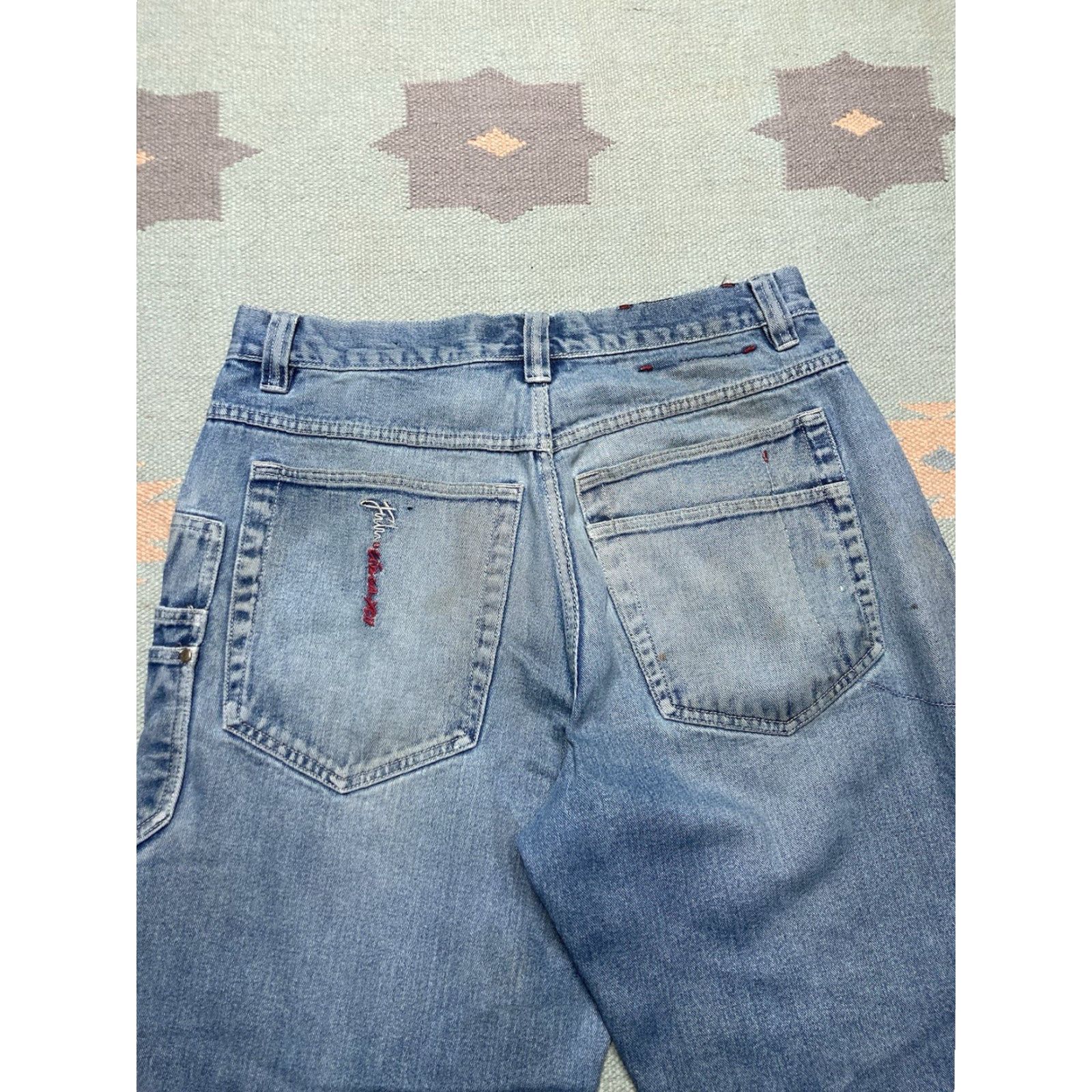 Fubu VINTAGE FUBU Jeans Men 34 Hip Hop Wide-Leg Blue 34x33 JNCO style Grunge Baggy Size US 34 / EU 50 - 4 Thumbnail