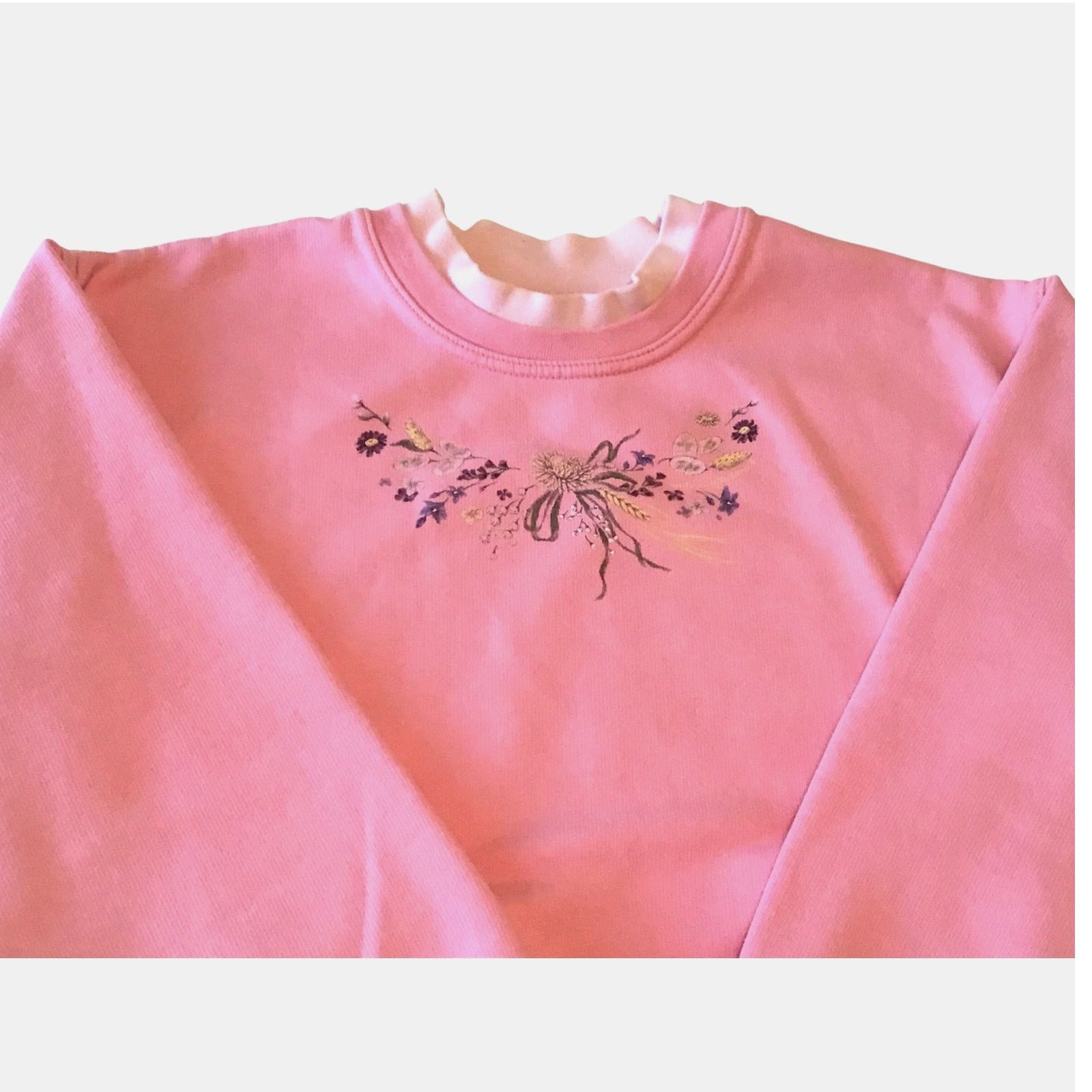 Northern Reflections Northern Reflections Pink Sweatshirt Flowers Collar Size S / US 4 / IT 40 - 4 Thumbnail