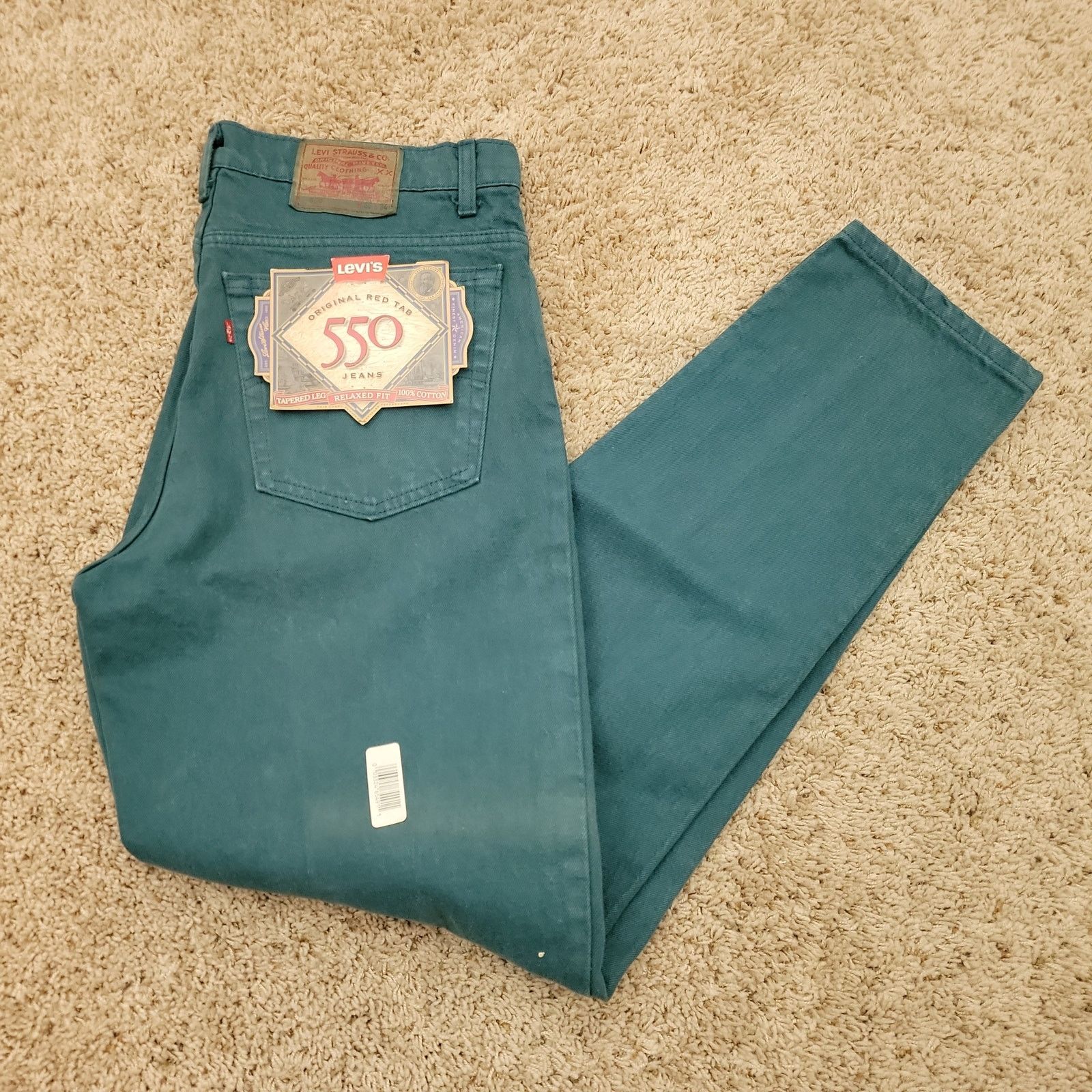 Levi's Deadstock NOS Vintage 90’s Levis 550 Jeans Teal Denim 38x34 Size US 38 / EU 54 - 1 Thumbnail