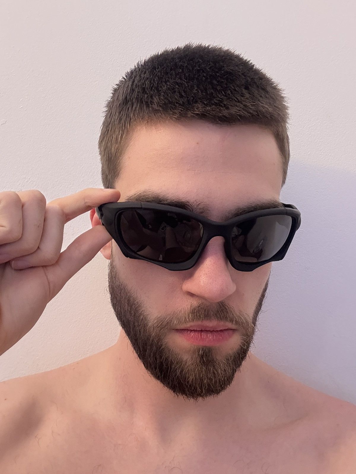 VIBE Black Wrap-Around Sunglasses Y2K Cyber Style Gorpcore Size ONE SIZE - 5 Thumbnail