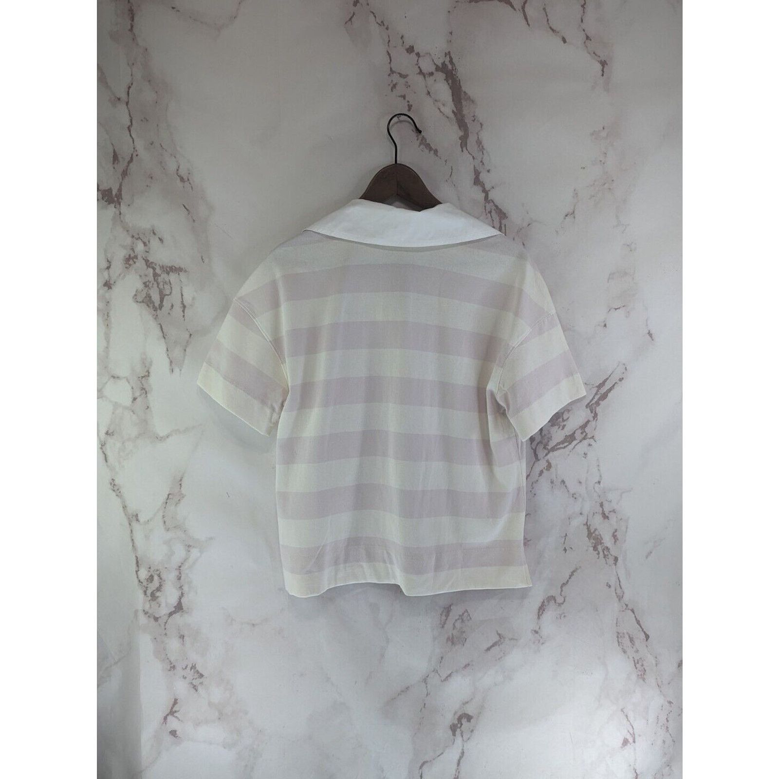Everlane Everlane Shirt Women Small Retro Jersey Polo Striped Organic Size S / US 4 / IT 40 - 5 Thumbnail