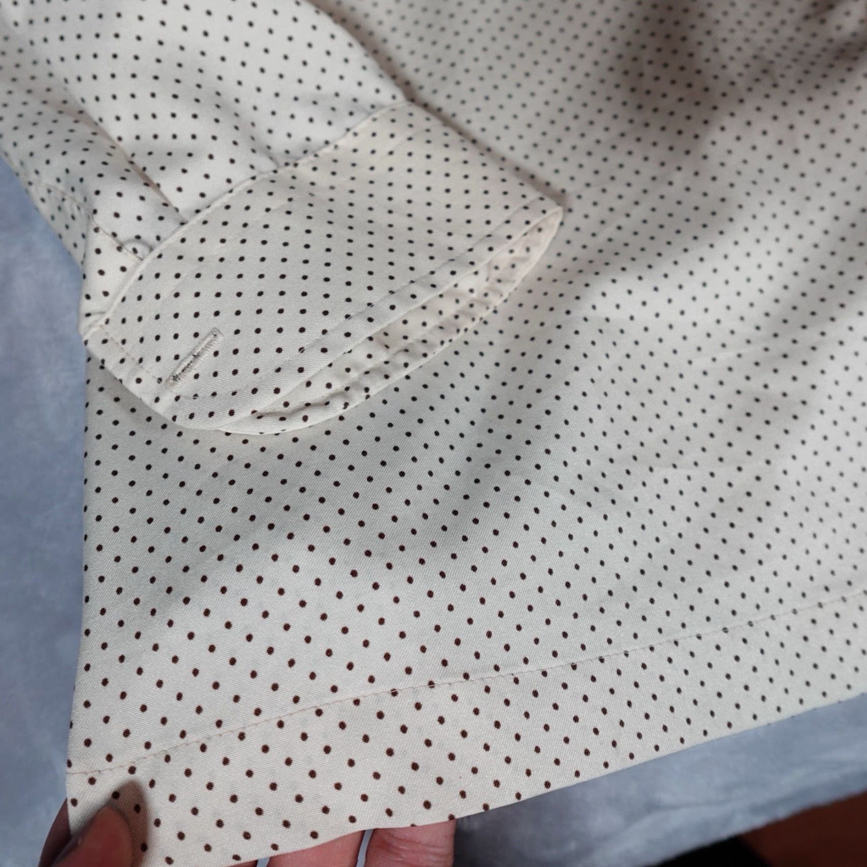 Vintage VINTAGE Barons Polka Dot Button Pocket Shirt Mens XL Lightweight Beige 70s Size US XL / EU 56 / 4 - 2 Thumbnail