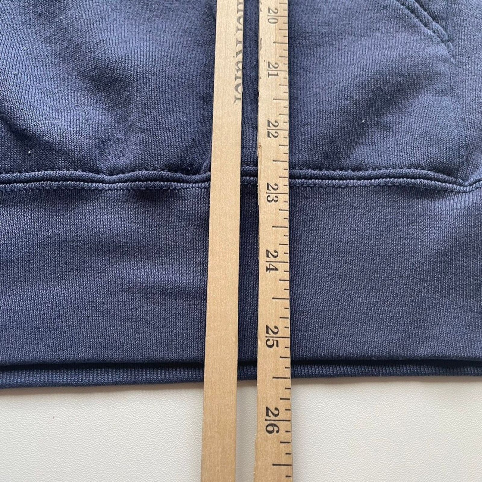 Fruit Of The Loom Vintage 90s Sun Faded Blank Basic Hoodie Small Navy Blue USA Size US S / EU 44-46 / 1 - 5 Thumbnail