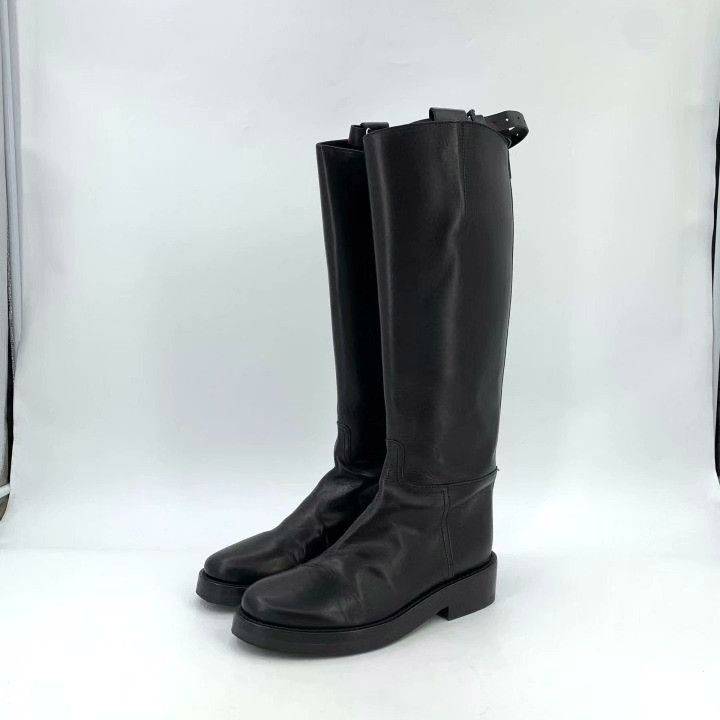 Ann Demeulemeester Ann Demeulemeester Black Leather Mid-Calf Boots Size US 6.5 / IT 36.5 - 1 Thumbnail