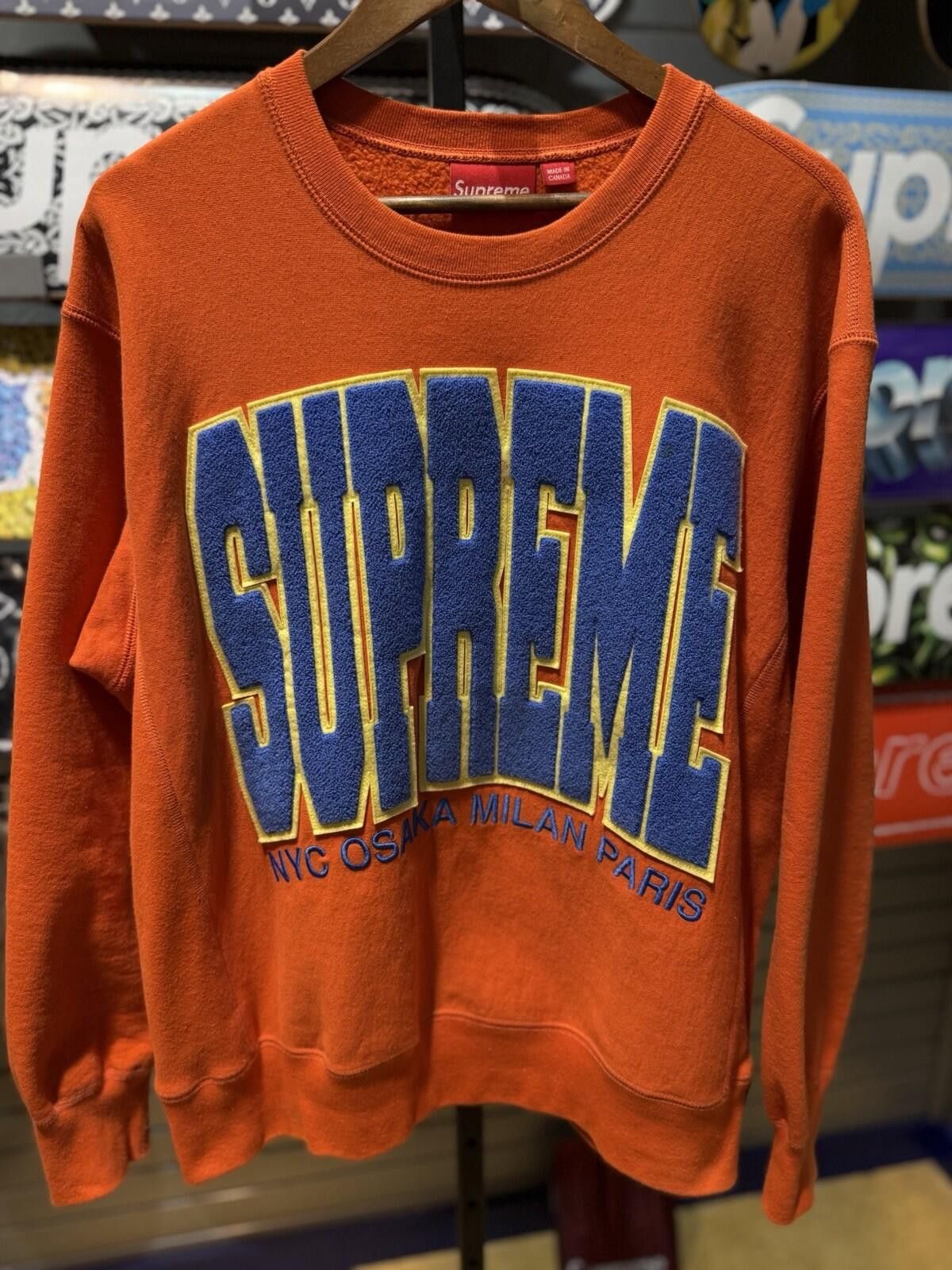 Supreme Supreme Crew Neck Sweatshirt Orange Knicks NYC Medium Size US M / EU 48-50 / 2 - 3 Thumbnail