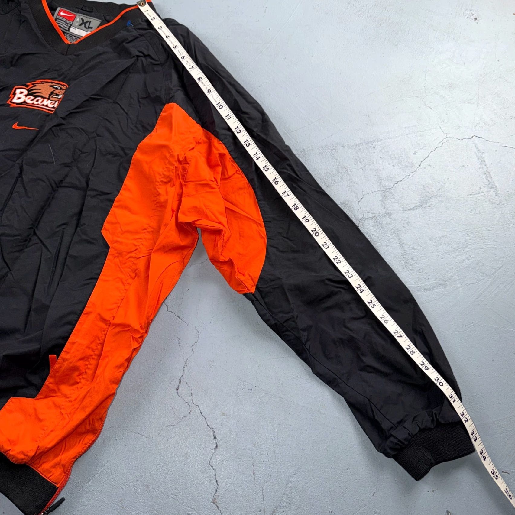Nike VINTAGE Nike Oregon State University OSU Beavers Team Warm Up Jacket Center Swoosh Men XL Black Pullover Sweater Size US XL / EU 56 / 4 - 4 Thumbnail