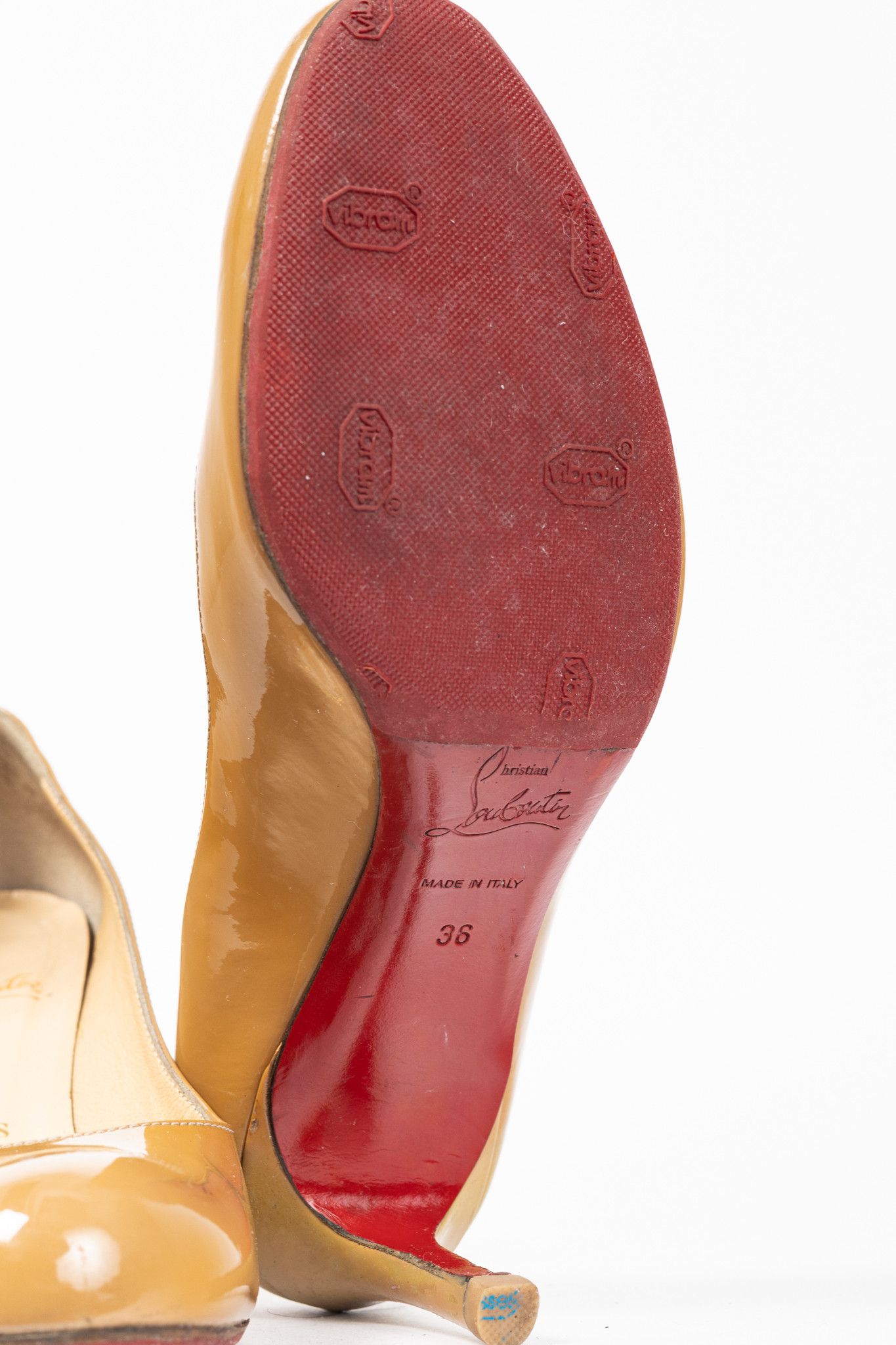 Christian Louboutin Christian Louboutin Simple 70 Camel Patent Leather Pumps Size US 5.5 / IT 35.5 - 5 Thumbnail