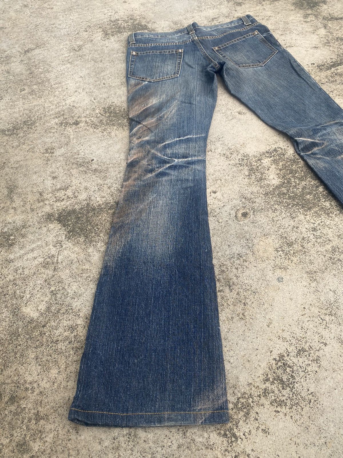 If Six Was Nine × Japanese Brand Flare Jeans Modern Lovers Clawmark Mud Distressd Size US 30 / EU 46 - 13 Thumbnail