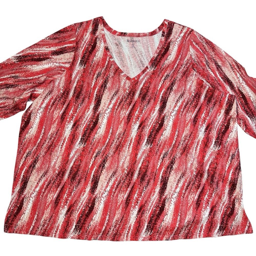 Other New Roaman's Stretch Cotton V-Neck 3/4 Sleeve Top Size 5X Size 4XL / US 24-26 - 1 Thumbnail