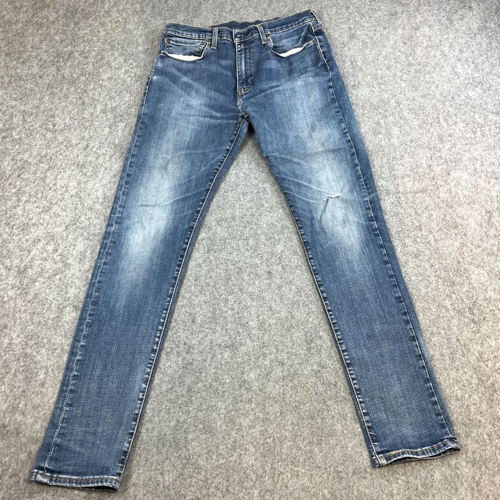Levi's Levi's 512 Jeans Slim Skinny 34 34 Blue Mid Wash Fades Whiskers Stretch Denim Male Mens Size US 34 / EU 50 - 2 Thumbnail
