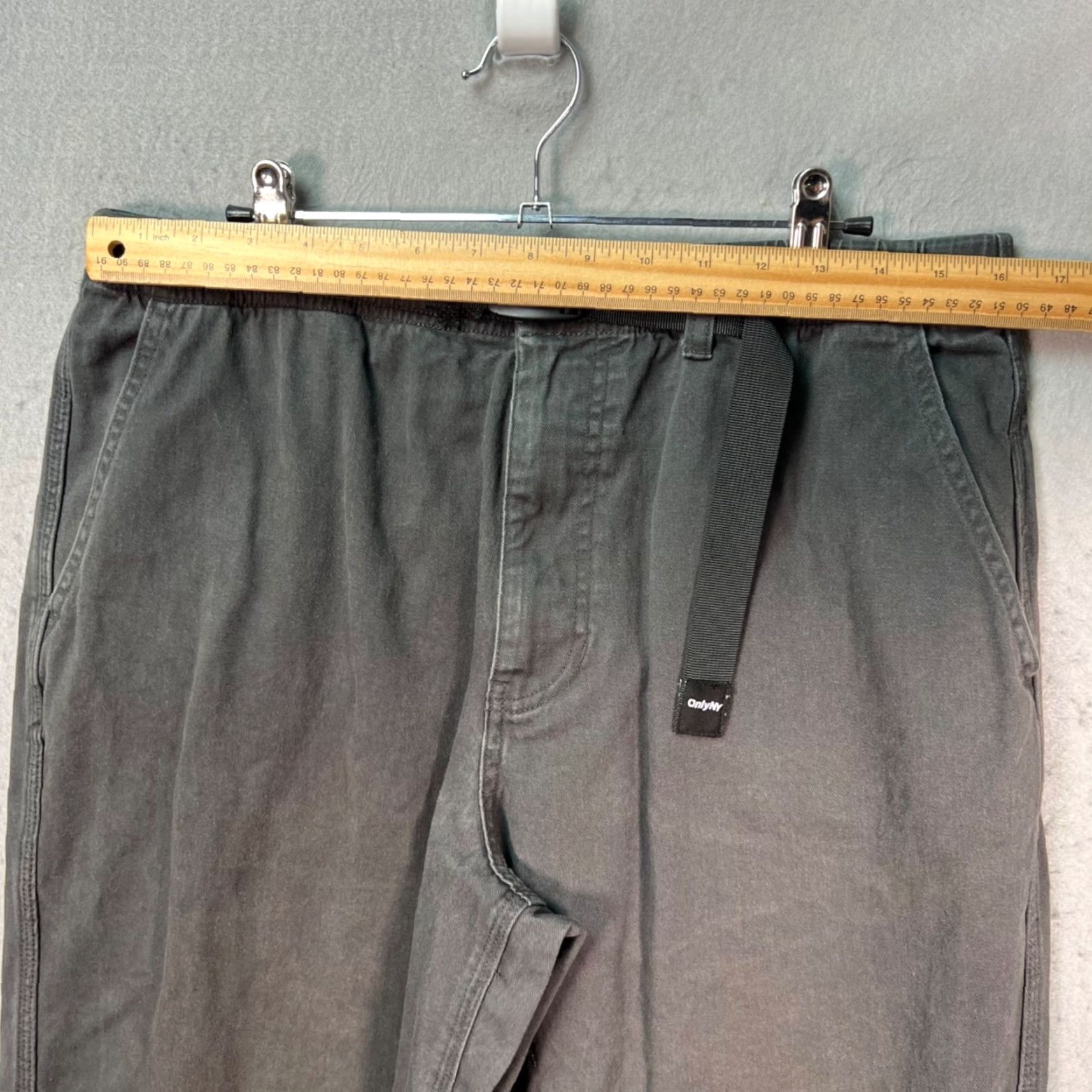 Only NY OnlyNY Mens Size Medium Dark Gray Cotton Casual Pants Elastic Waist Size US 31 - 5 Thumbnail