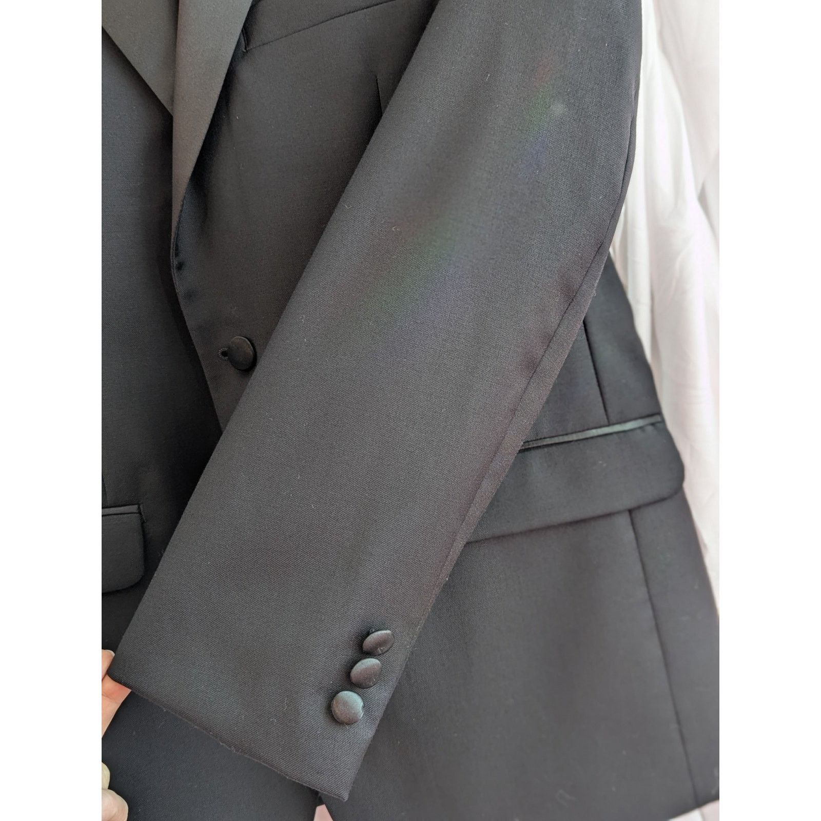 Calvin Klein Tuxedo Jacket Size 42S 100% Wool 2 Button Notch Lapel Size 42S - 5 Thumbnail