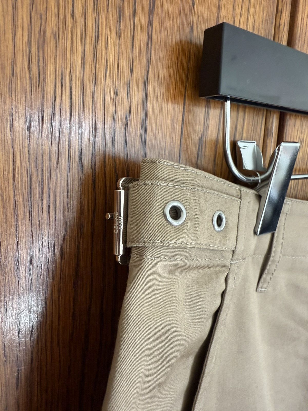 Celine × Hedi Slimane Celine khaki cargo shorts with Celine logo strap 48 Hedi Size US 32 / EU 48 - 11 Thumbnail