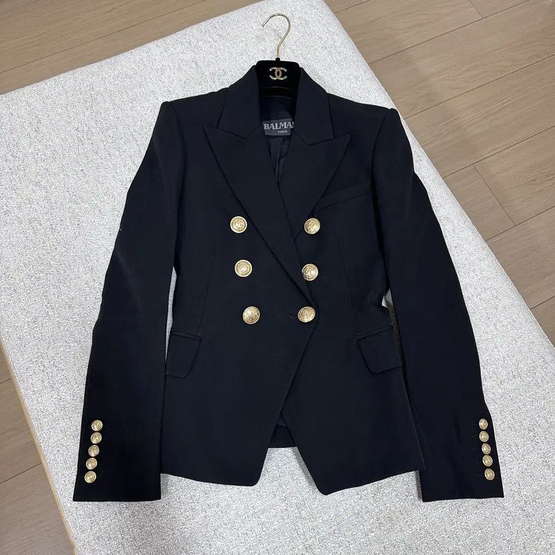 Balmain Balmain Navy Double-Breasted Women's Jacket 0089 Size S / US 4 / IT 40 - 1 Thumbnail