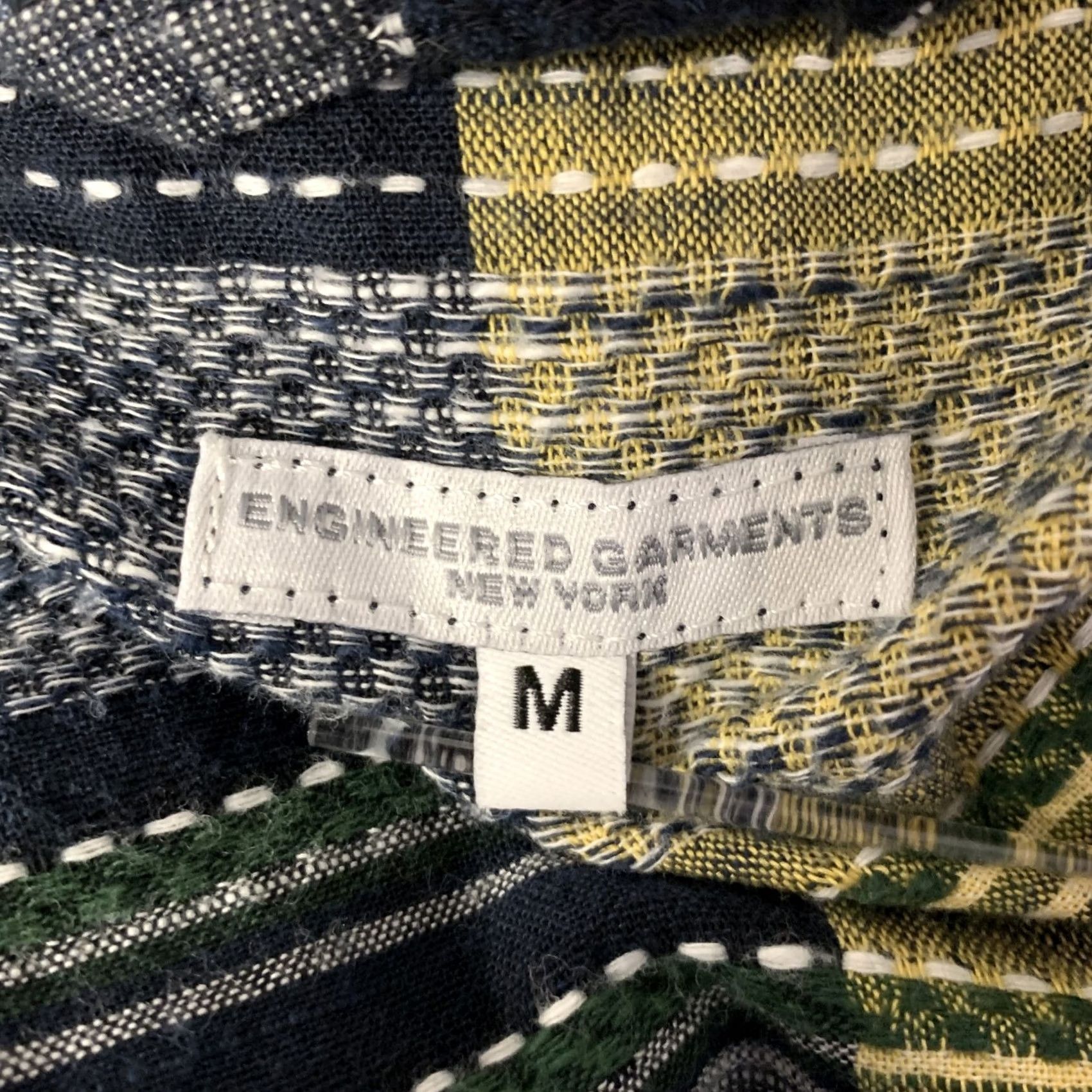 Engineered Garments ENGINEERED GARMENTS Sport Coat M Navy Orange Patchwork Cotton Notch Lapel Men Size US M / EU 48-50 / 2 - 6 Thumbnail
