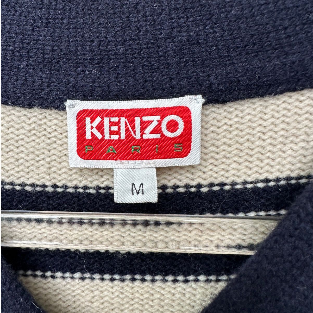 Other KENZO Paris Tiger Graphic V-Neck Sweater Off White Navy M Size US M / EU 48-50 / 2 - 10 Thumbnail