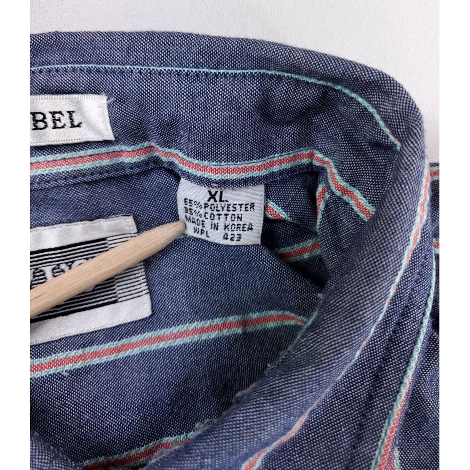 Levi's VINTAGE Levi's Silver Label VTG 90s Button-Up Shirt Long Sleeve Striped Blue Mens XL Shirt Size US XL / EU 56 / 4 - 4 Thumbnail