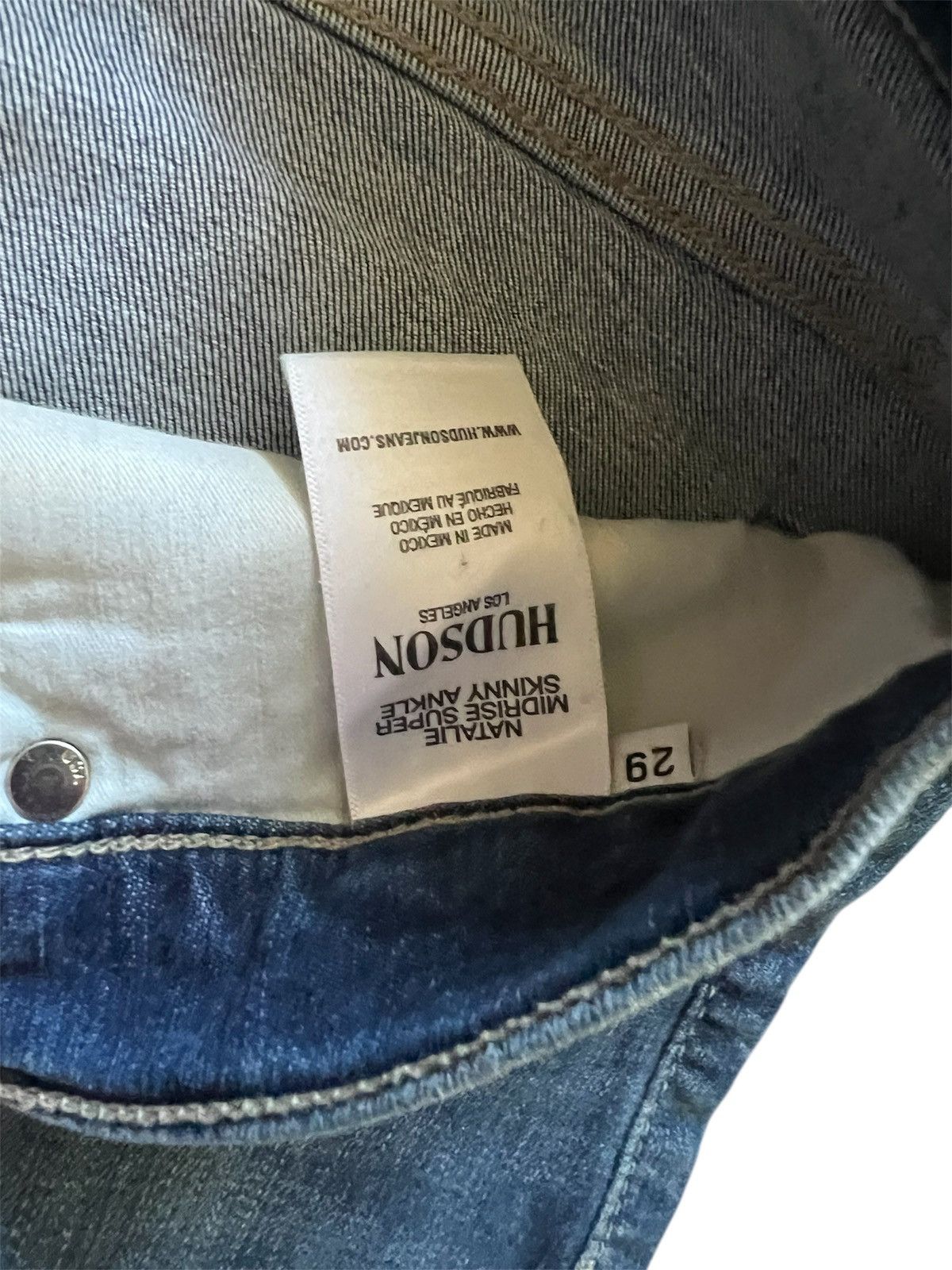 Hudson Hudson Natalie Midrise Super Skinny Ankle Denim Jeans | 29 Size 29" - 4 Thumbnail