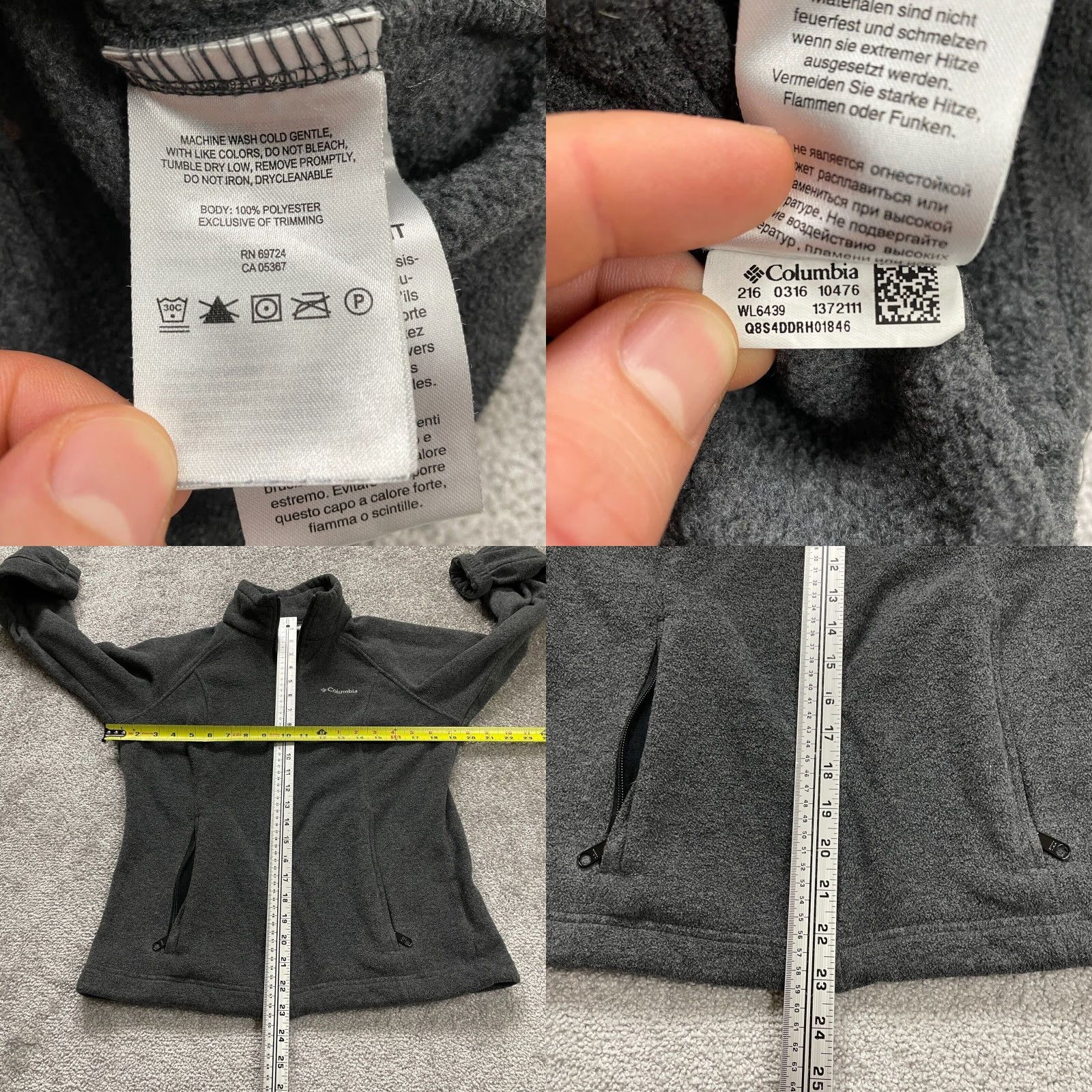 Vintage Columbia Benton Springs Jacket Women Small Gray Fleece Full Zip Pocket High Neck Size S / US 4 / IT 40 - 8 Thumbnail